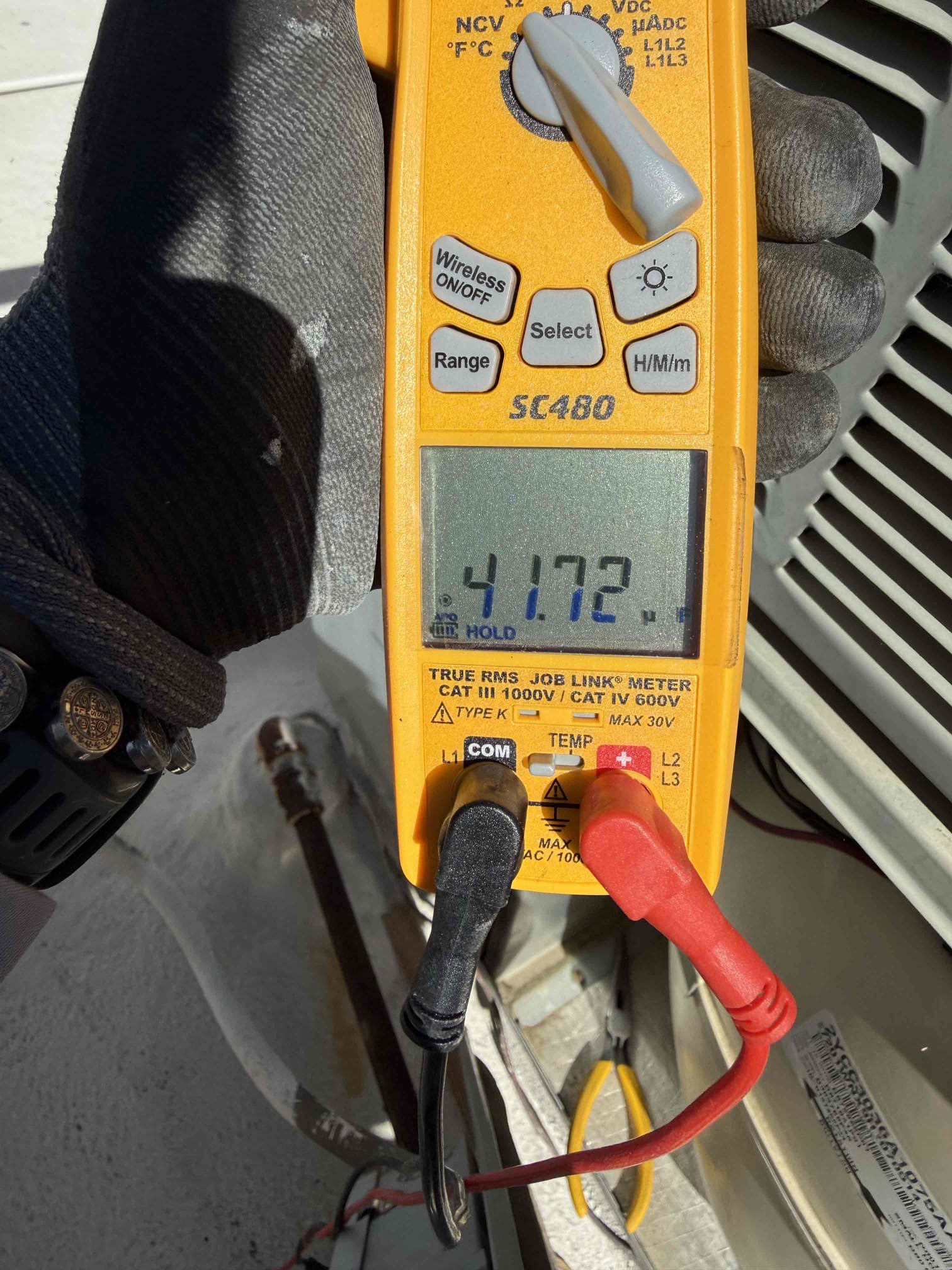 Performed annual heating maintenance on a 2007 American Standard package unit. Replaced 20x24 filter located in upper wall. Cleaned out burners furnace. Verified heating sequence of operation is working properly according to manufacturer specifications. Checked and detected zero carbon monoxide. Checked temperature rise. Checked capacitors. Found 45uF capacitor reading below tolerance at 41uF. Recommended replacing capacitor to prevent any potential breakdowns in the future. Client to advise. Sent quote via email. Thermostat checked out operational. System is past average life expectancy but is still operational at this time of service, gave client Starbucks gift card and Prebooked cooling maintenance on site. 
