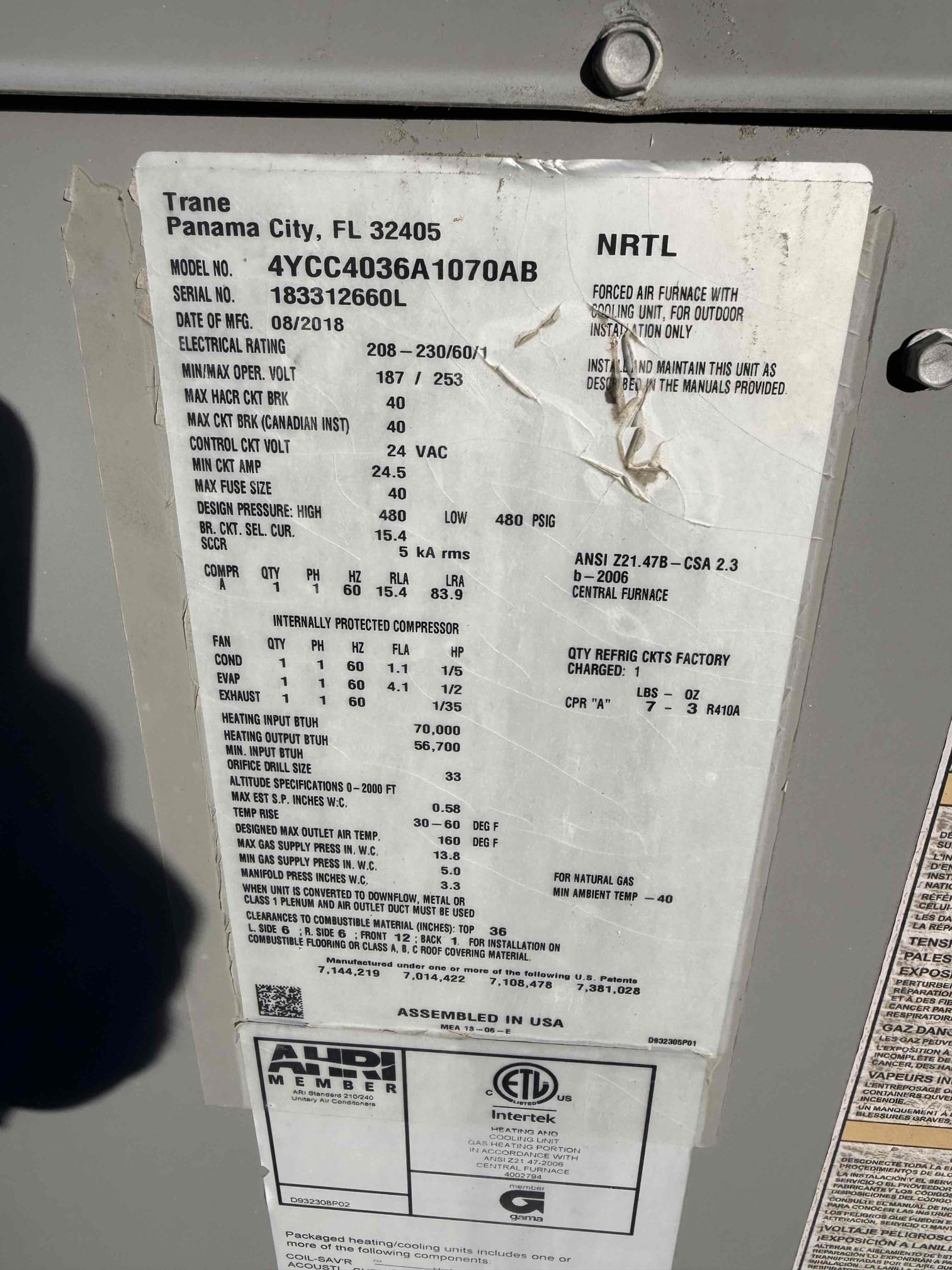 Performed annual heating maintenance on a 2018 and 2015 American Standard package units. Replaced 2) 24x24 filters located in ceilings. Cleaned out burners furnace. Verified heating sequence of operation is working properly according to manufacturer specifications. Checked and detected zero carbon monoxide. Checked temperature rise. Cleared condensation lines. Checked capacitors and hard start kits. Ecobee thermostats checked out operational. Systems are working properly in heating at this time of service. Gave client Starbucks gift card and prebooked cooling maintenance on site with client. 