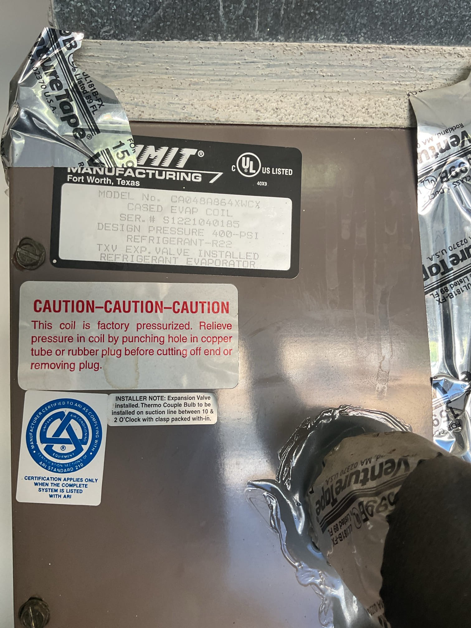 La Quinta, CA - Indoor unit safety inspection and maintenance. Two upflow, propane fuel furnaces installed in the garage. Condensers installed in the back of the garage. Both condensers are using R-22. Both pieces of equipment executed the sequence of operation in heating. Recommend installing carbon monoxide detectors. Estimates sent via email. Blower capacitors measured within manufacture specifications – checked blower motor amperage. Excellent temperature heat rise. Both systems are functioning according to manufacture specifications. Pre-booked summer maintenance – Starbucks.
