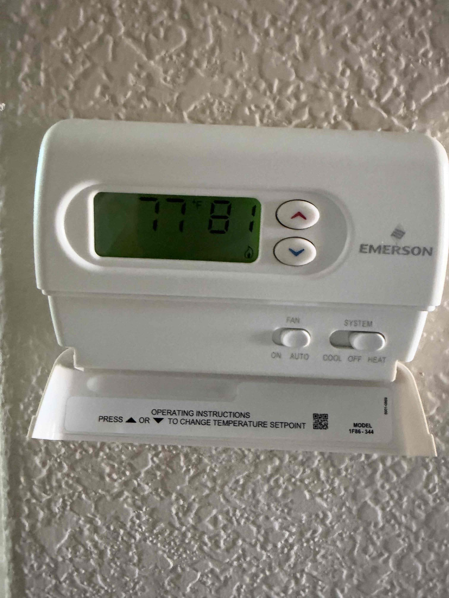 Maintenance on two Amana horizontal split systems. Attic access in first master bedroom closet. 18 x 30 filter and hallway by guest room and 16 x 30 in master bedroom. Condensation line is cleared filters changed. Verified all electrical and safety. Checked both system sequence of operation. Two Emerson thermostats checked out OK. Check inducer motor amps, checked, pressure, suites, checked igniter, checked 24 V on gas valve, checked, flame sensor, checked blower motor, checked motherboard. Verified both systems are on and heating. Checked temperature rise. Both systems are working per manufacture spec. Client informed me they had a thermostat they like to install. Spoke with client and gave a few options. Sent estimate for customer supplied thermostat and S 200. 