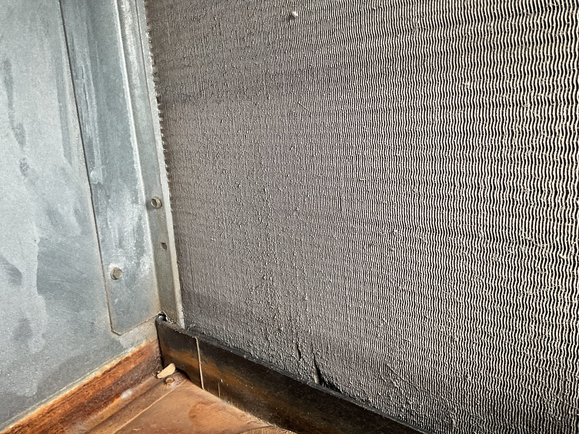 Inspection

(two system)

TRANE M# 4YCZ6036C1070AB    S# 174413179L

3 TON natural gas package unit

Year: 2017

Heating inspection-

Sequence of operation: pass
Temperature heat rise: pass
Inducer capacitor: pass
Gas line: sediment trap
Inducer motor: pass
Gas valve: pass
Burners: pass

Cooling inspection-

Refrigerant circuit diagnostics: pass
Hermetic capacitor: pass
Electric motor running amperages: pass
Compressor starting amperage: HIGH 88A/83A
Evaporative coil inspection: dirty (see photos)
Blower housing and wheel inspection: organic growth (see photos)

TRANE M# 4YCZ6036C1070AB   S# 171510649L

3 TON natural gas package unit 

Year: 2017

Heating inspection –

Sequence of operation: pass 
Temperature heat rise: pass
Inducer capacitor: pass
Gas line: sediment trap
Inducer motor: pass
Gas valve: pass
Burners: pass

Cooling inspection –

Refrigerant circuit diagnostics: pass
Hermetic capacitor: pass
Electric motor running amperages: pass
Compressor starting amperage: HIGH 88A/83A