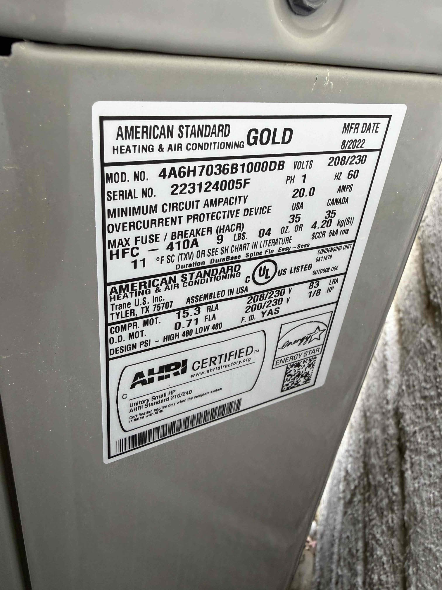 Performed annual heating maintenance on a 2022 American Standard Gold heat pump. Replaced 20x25 and 14x14 filters. Fau attic access is located in hallway ceiling. Followed sequence of operations and checked voltage, amperage, capacitor, temperature rise, refrigerant levels, cleared condensation lines from clear out valve, and per clients request rinsed condenser coils. Honeywell 8000 thermostat checked out operational. Thermostat displayed error message to replace batteries, client replaced batteries prior to arrival. Removed and inserted batteries and error went away. System is working properly in heating at this time of service. Gave client Starbucks gift card. Prebooked cooling maintenance at this time of service. 

Client requested quote for a new water heater, contacted sales department for quotes to be sent via email. 