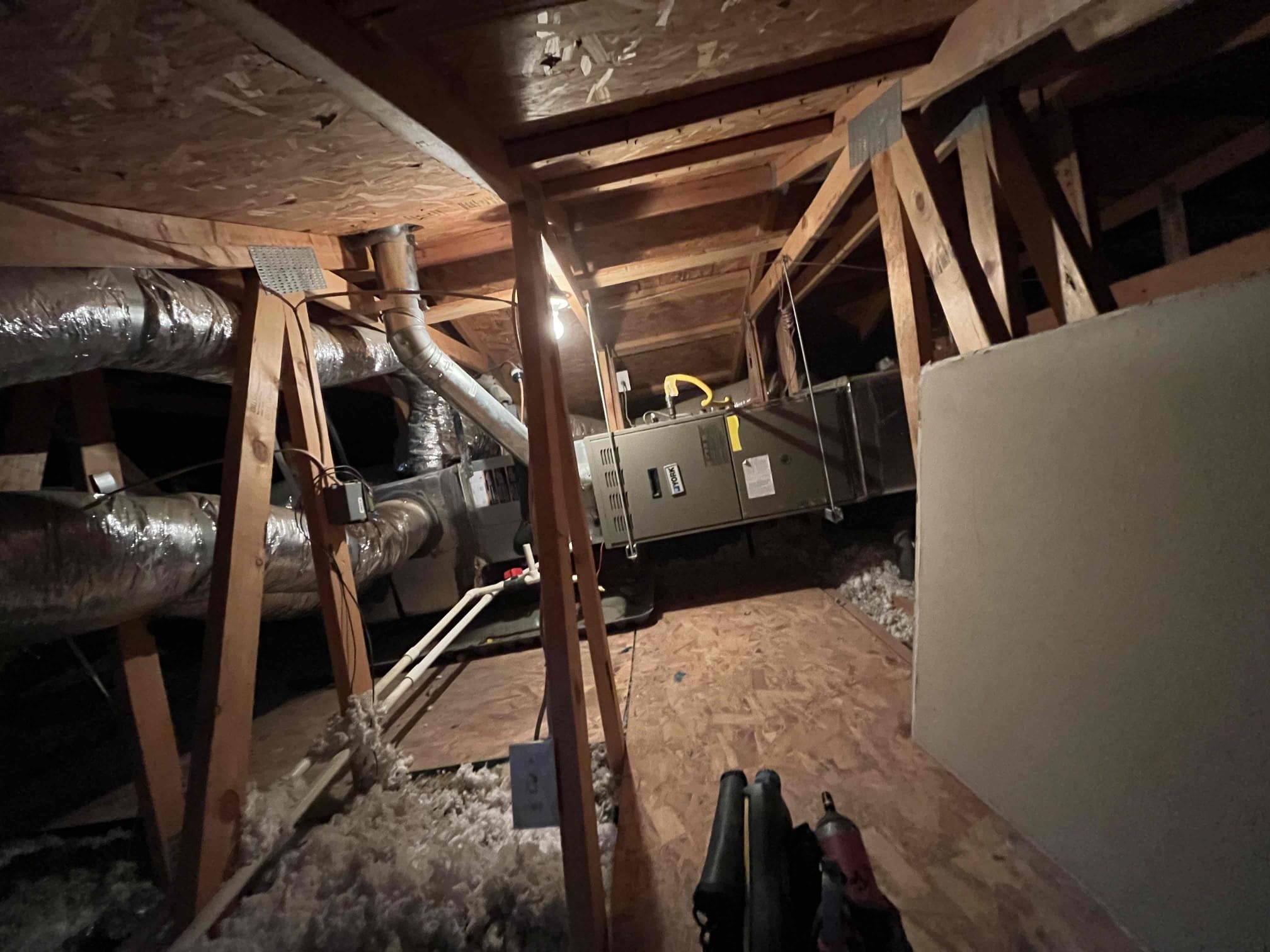 🔥💨
Single system service
2021 American standard split system-gas electric
Furnace 2007 located in attic/master closet access
Condenser located on ground

Semi annual HVAC fall service
Replaced 14 x 14 and 16 x 30 filter/ceiling mounted
Cycled equipment followed, heating sequence of operation, checked, inducer fan motor, blower motor, blower wheel, capacitor, heating safety sensors, gas, pressures, flame sensor, amps and voltage
Clear, condensation line
Cleaned out burners, furnace, and mechanical platform
Thermostat checked out OK
No carbon monoxide detected
✅
Equipment checked out operational at his visit

🗣️
Informed client about water safety switch
Attached is an estimate for recommended repairs

☕️🎃
Gave client Starbucks gift card for October maintenance

📆
Booked summer visit