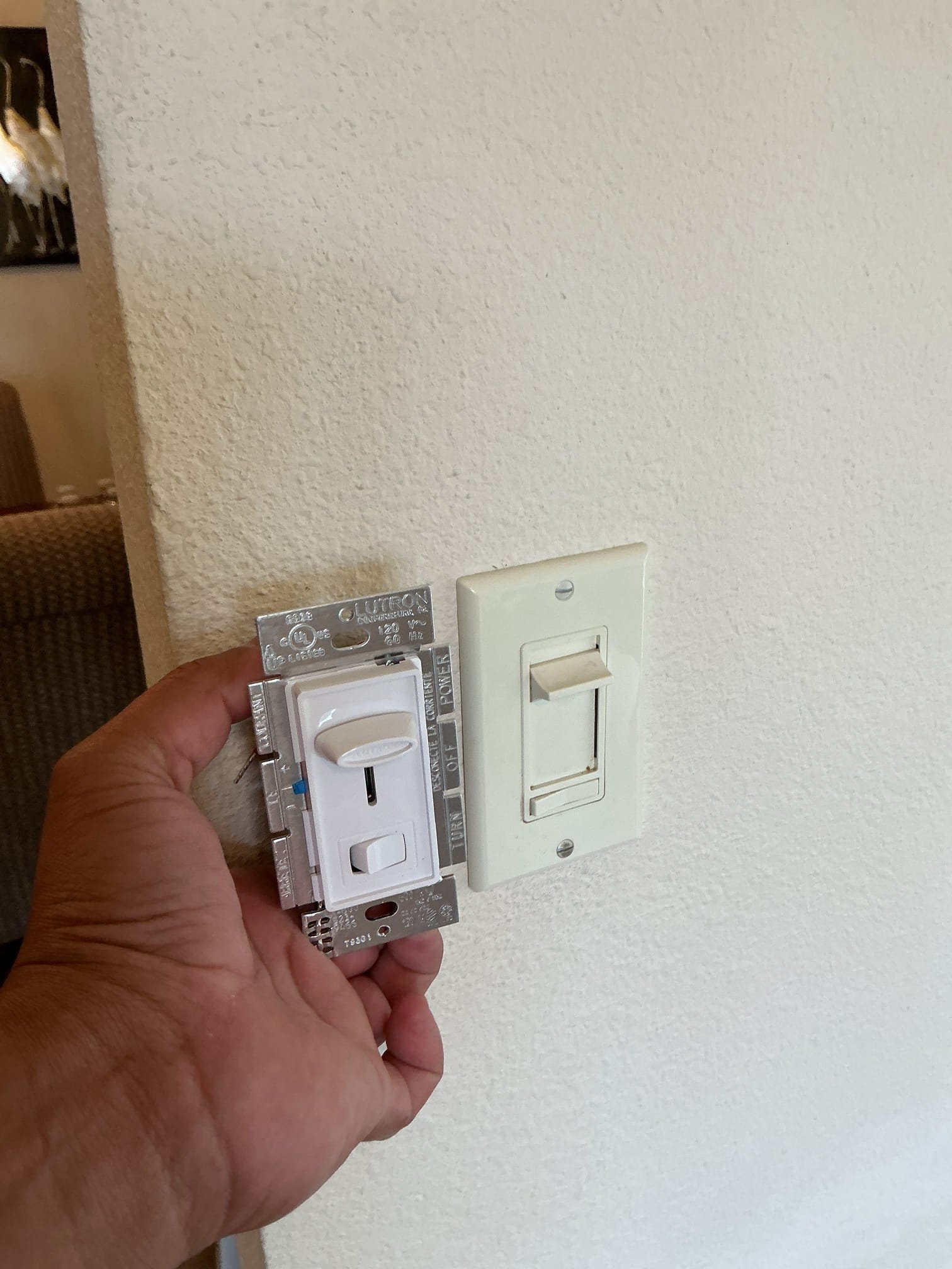 Arrived to inspect fixtures that we previously installed and are flickering. I advised customer that the most likely cause of the flickering is due to the old dimmer not being compatible with the new fixtures and bulbs. I recommended changing the dimmer. Worked was completed and lights are no longer flickering after replacing dimmer.