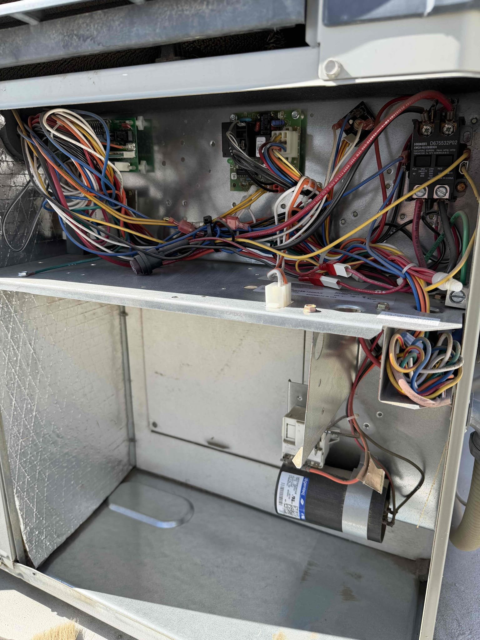Performed a heating maintenance on American Standard package unit, changed lakes filter, filter located on hallway ceiling, flushed condensation line, on unit check for amperage and voltage, followed sequence of operation, check for capacitor, check for temperature split, everything within range also clear out dust accumulated inside electrical component area. System is working within specification in heating at the time of maintenance.