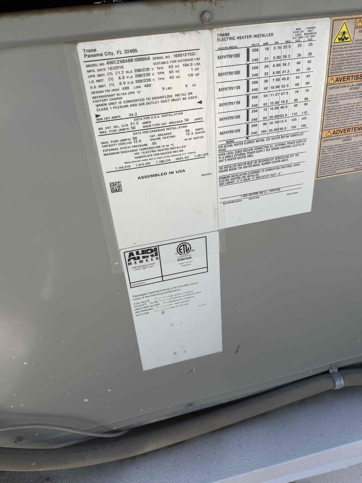 Performed a heating maintenance on American Standard package unit, changed lakes filter, filter located on hallway ceiling, flushed condensation line, on unit check for amperage and voltage, followed sequence of operation, check for capacitor, check for temperature split, everything within range also clear out dust accumulated inside electrical component area. System is working within specification in heating at the time of maintenance.