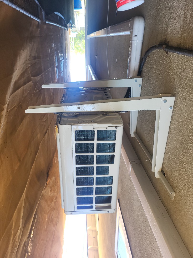 Out here in the city of Manhattan Beach. Replacing a wall bracket for a mini split condenser. don't forget to call in for maintenance to prevent future repairs on your HVAC systems