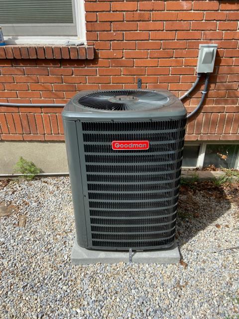  installed a 3 ton Goodman Ac unit with new evap coil.
