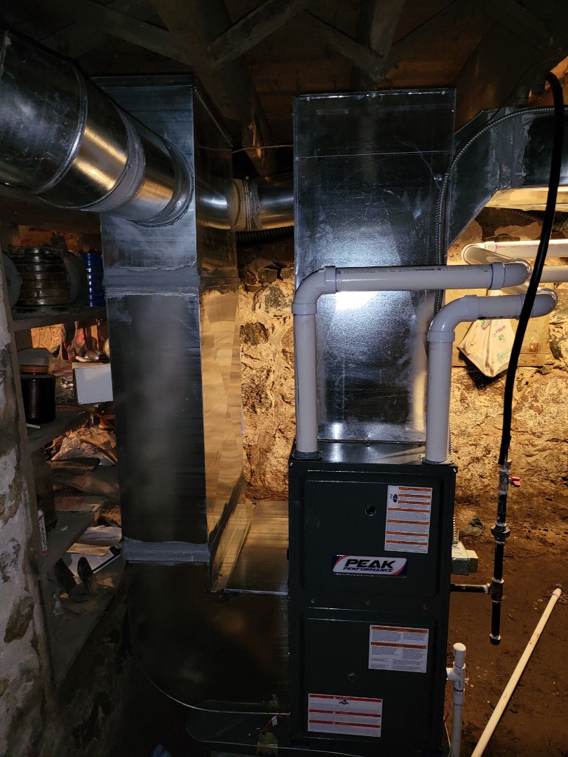 installed furnace and ductwork 