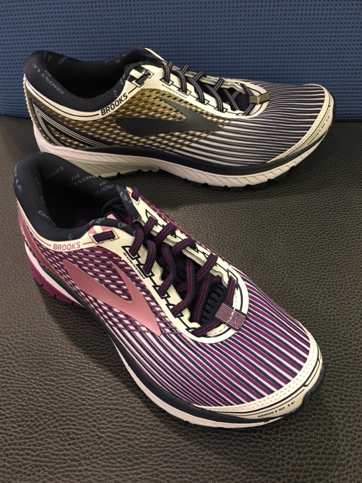 Limited Edition Brooks Ghost 10. The Ghost 10 is a neutral running shoe with BioMoGo DNA midsole cushioning that dynamically adapts to your stride, dispersing impact away from your body for just-right softness underfoot. 