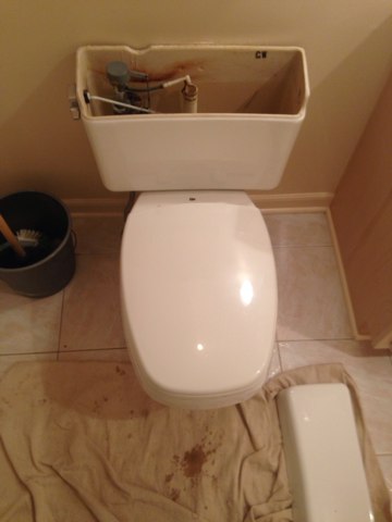 This toilet would not flush all the way and became fully clogged. This toilet also happen to have a faulty fill valve which caused the water level to rise inside of the bowl. When a fill valve continues to run and wast water it usually runs down the drain. Since the toilet was clogged it could have flooded the house. Luckily the homeowner turned off the water and we were able to auger the toilet and replace the fill valve. 