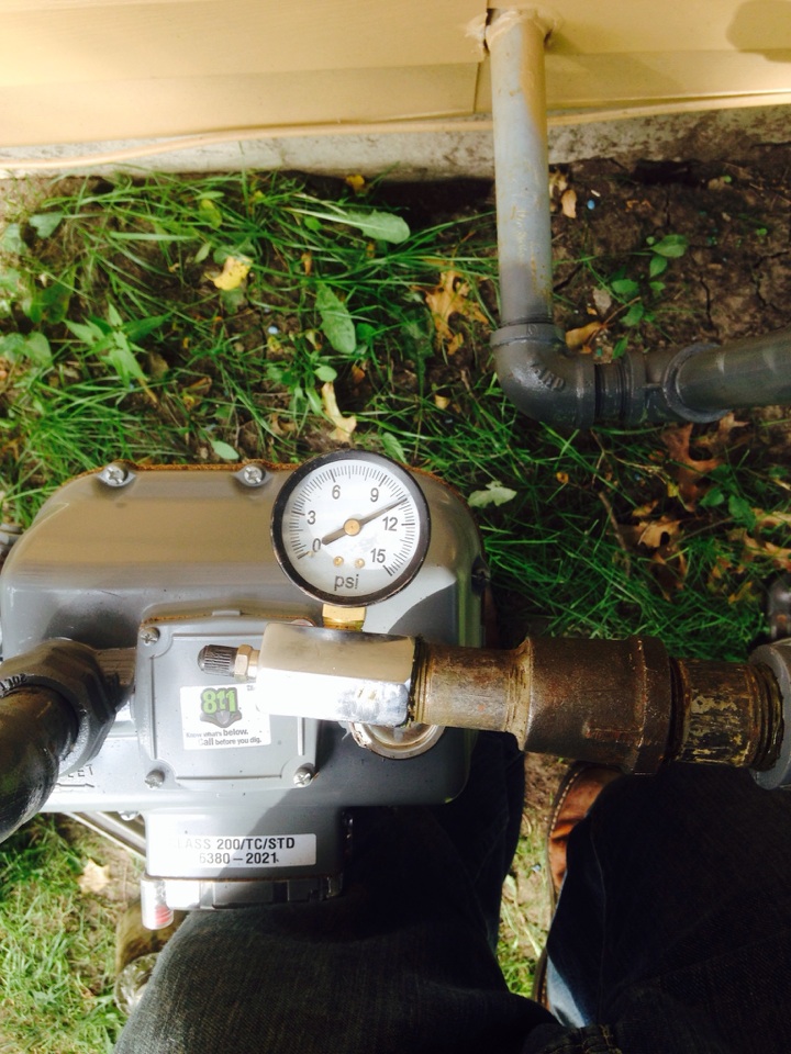 Find gas leak by performing a pressure test. This house had a bunch of flexible copper supply lines that we removed. 