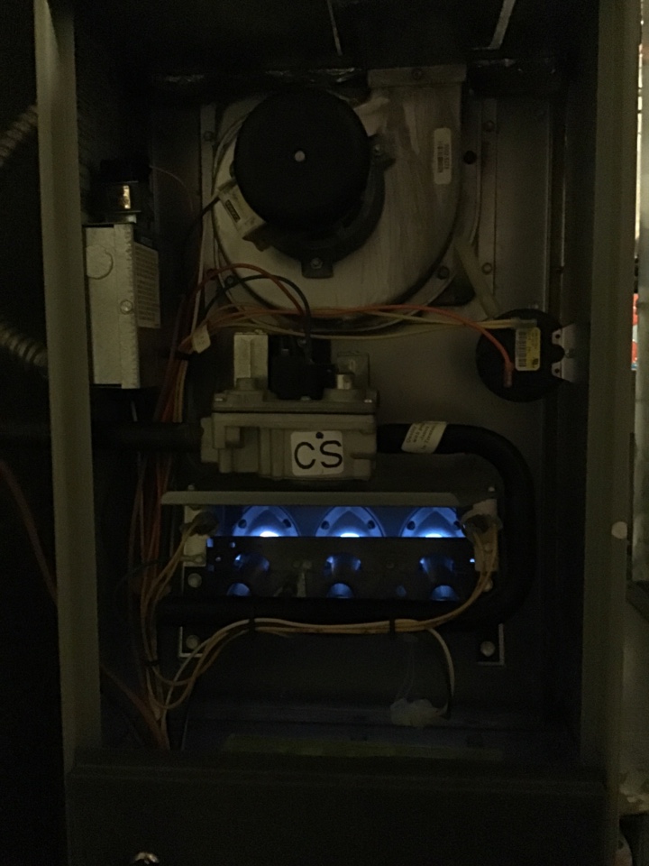 Performing a preventative maintenance tune up on a trane furnace for Mr.Davis