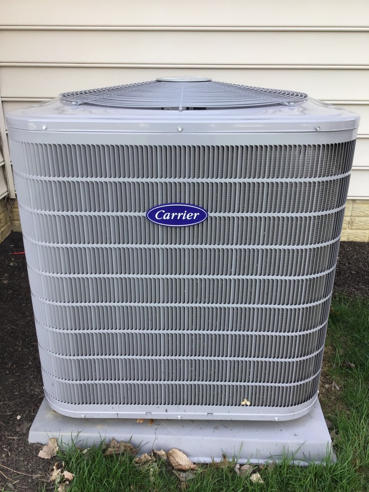 Performing a preventative maintenance tune up on a carrier air conditioner for Mr.barnes