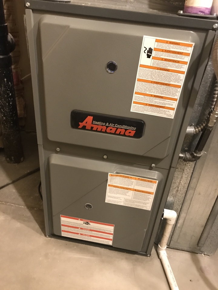 Replaced furnace with 96% Amana high efficient furnace in Elizabeth, CO