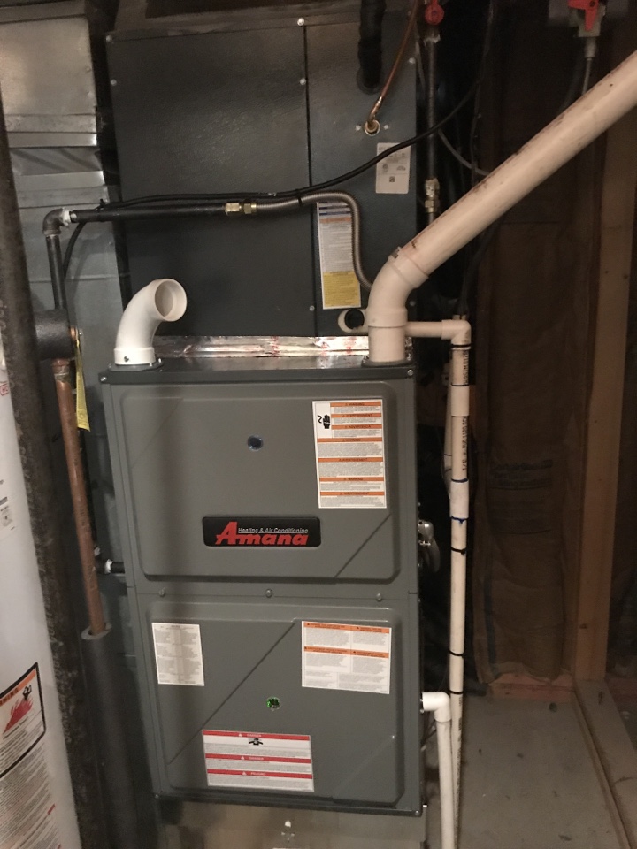 Replaced installed Amana 96% efficient furnace and new coil in Elizabeth, CO