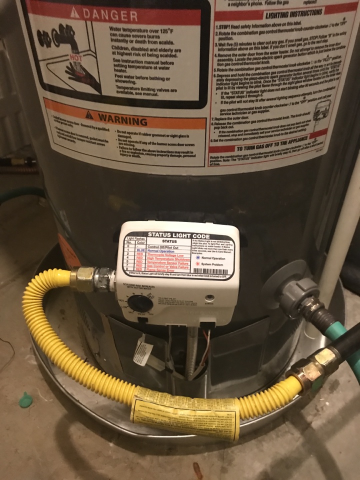 Replaced Rheem 40 gallon water heater gas valve in Highlands Ranch, CO