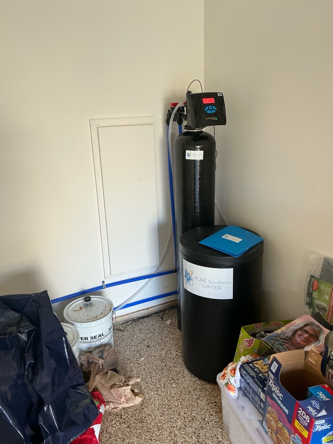 Our Elite WIFI whole home system—this system delivers filtered, softened water to your entire home using industry-leading technology, including WiFi software and a patented chlorine generator. See product details below for more information!

