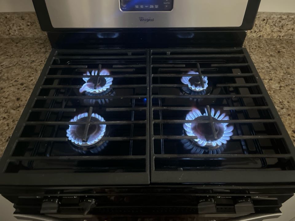 Evaluating three toilets for replacement and inspecting a gas line for a stove in Raleigh.