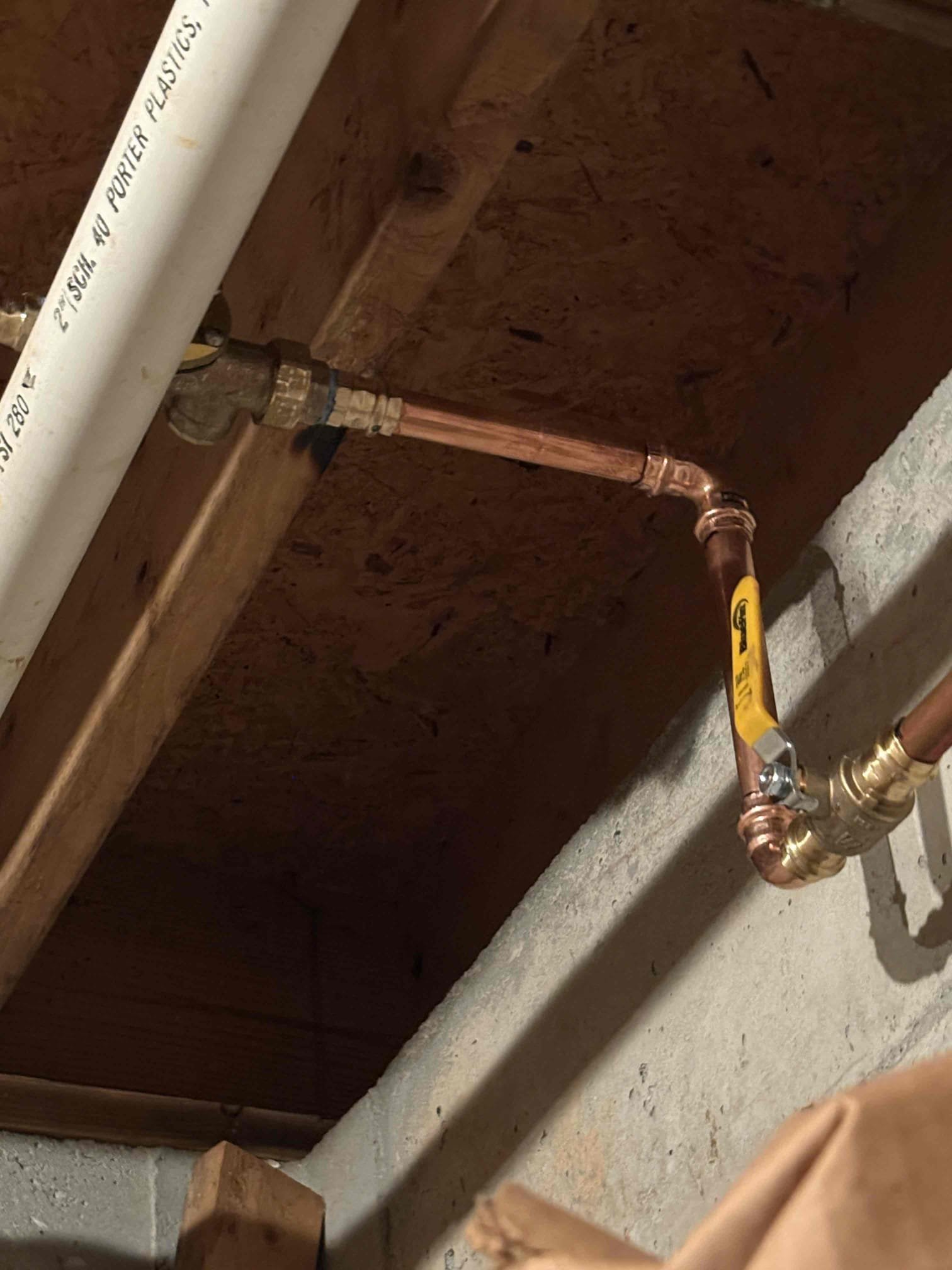 Client called us out today to look at possibly a leak on their main waterline. Upon further inspection, the water meter was not spinning. Therefore there was no leak on their line. We checked the water pressure and it was over 110 psi the safe range for water pressure is 50 to 79psi. 
Today we replaced the failed pressure reducing valve for the whole home water and added a new ball valve shut off in replacement of the old gate valve. We let the glue drive from the irrigation tie in point for about 30 minutes then turn the water back onto the home. Tested no leaks. Set home water pressure to 60 psi.

Also, the thermal expansion tank on the 10 yr old tank nat gas water heater had failed due to the very high water pressure. We gave client the options for replacing just the expansion tank on the old water heater and to replace the whole water heater installed up to code with a 6 yr manufacturer warranty and 2 yr parts and labor from us, which includes the thermal expansion tank. 

Client d