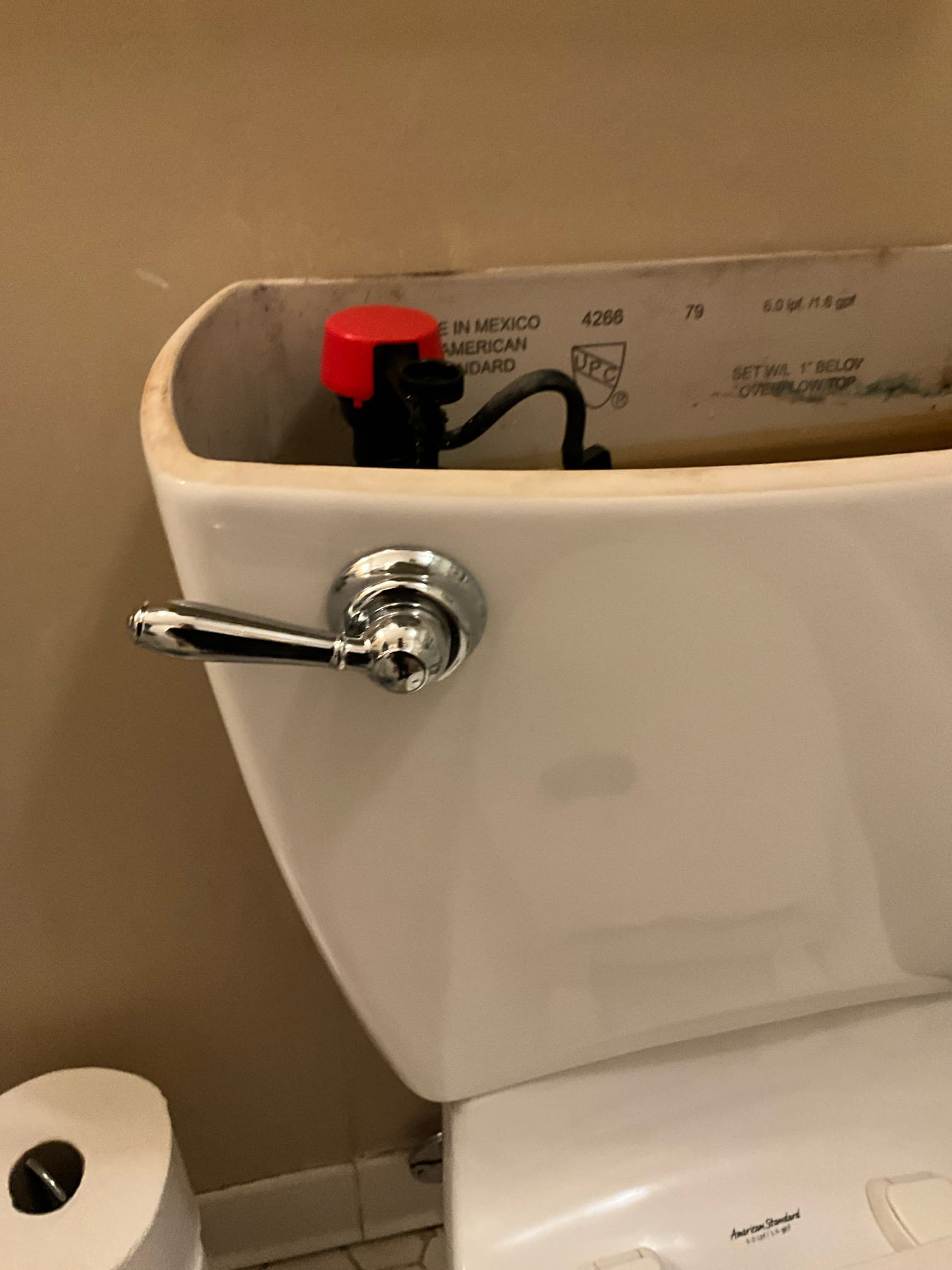 Customer had a broken toilet handle in guest hall bath. Replaced with a new trip lever in chrome. Tested for proper function and no leaks. Tightened the shower handles in the primary bath as a courtesy. 