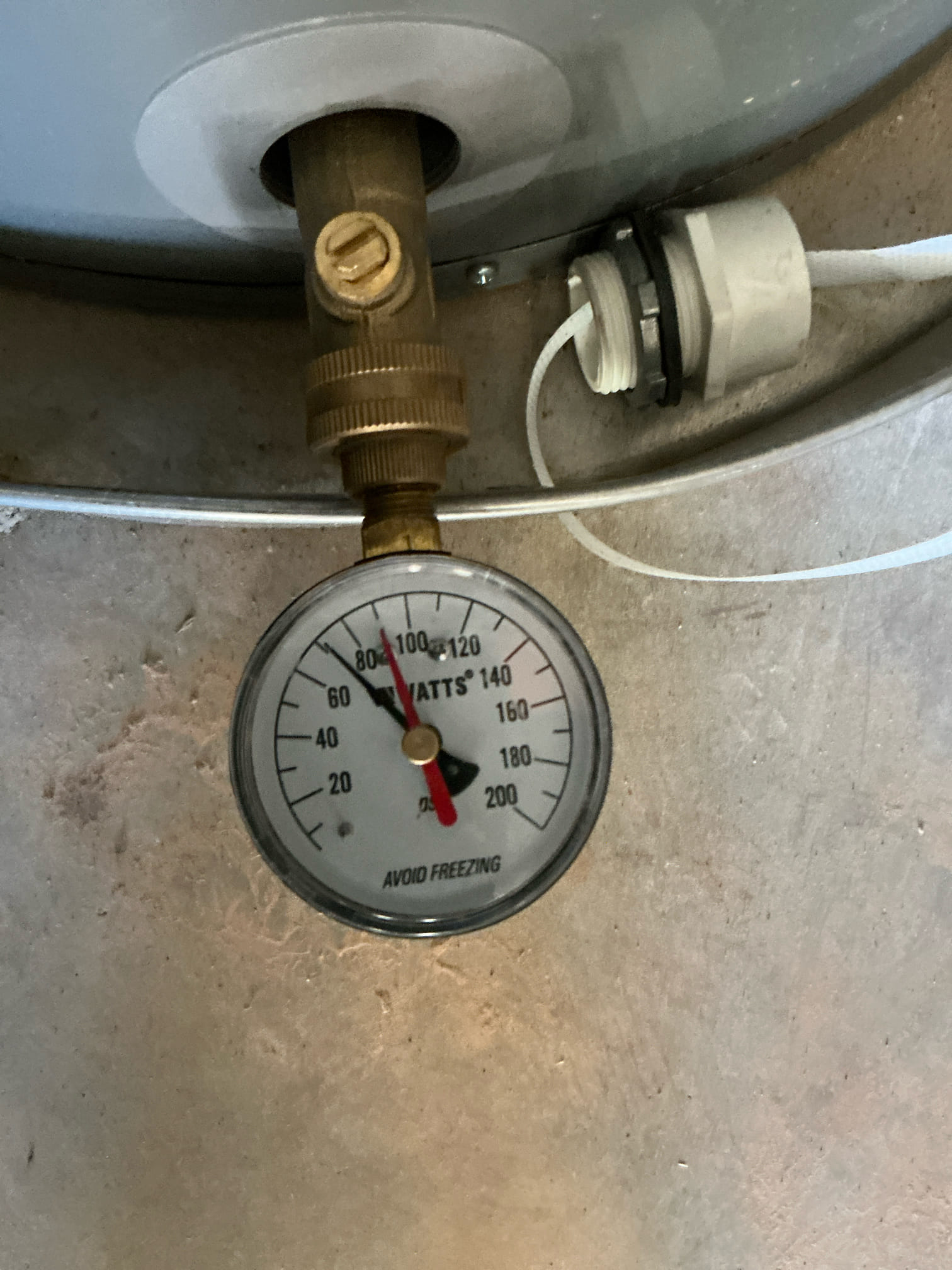 Customer was having issues with back hose spigot.  Checked pressure at double water heater pipe and series. PSI approximately 78. Home is only six years old and pressure valve was manipulated for higher pressure. No thermal expansion tank found in utility closet with water heaters. When searching for winterization valve for back hose spigot found thermal expansion valve in basement bathroom.  Explain the issues with these valves and gave estimate for 5 gallon thermal expansion tank installation.  Showed customer where winterization valve was turned off underneath kitchen sink.