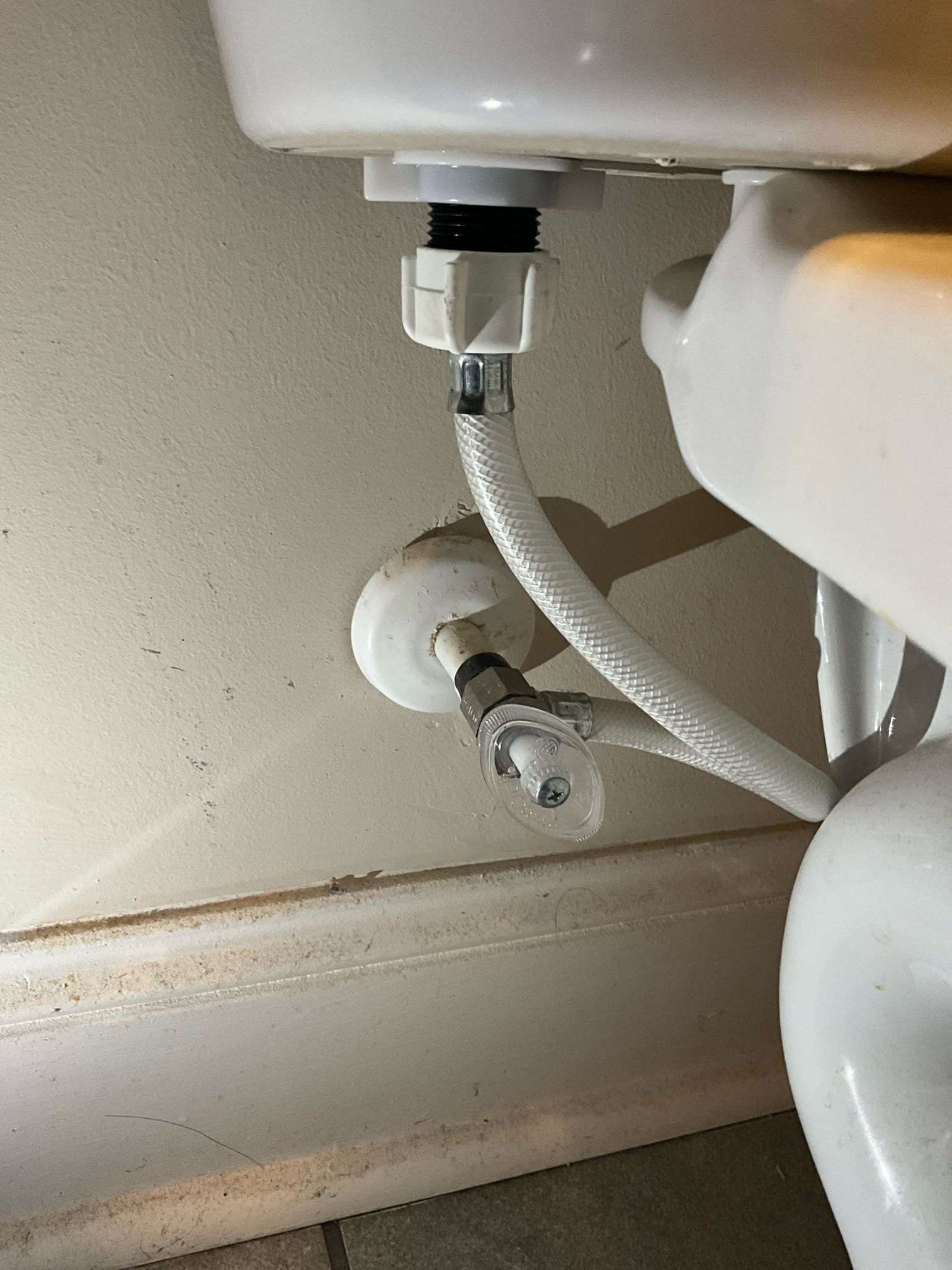 Customer had a water bill that tripled. Inspected the meter and confirmed it was moving and that there was a leak. Isolated the shutoff inside and there was no movement so the leak is inside. Found a running toilet upstairs, isolated the valve, and the meter stopped moving. Repaired the leak on the toilet and tested, no additional leaks were found at this time. Was unable to replace the toilet supply because it’s built into the stop. Made customer aware that if the supply line or stop fail, we will have to repair both at the same time. Left price for new 75 gallon water heater and pump because the heater is over 10 years old. 