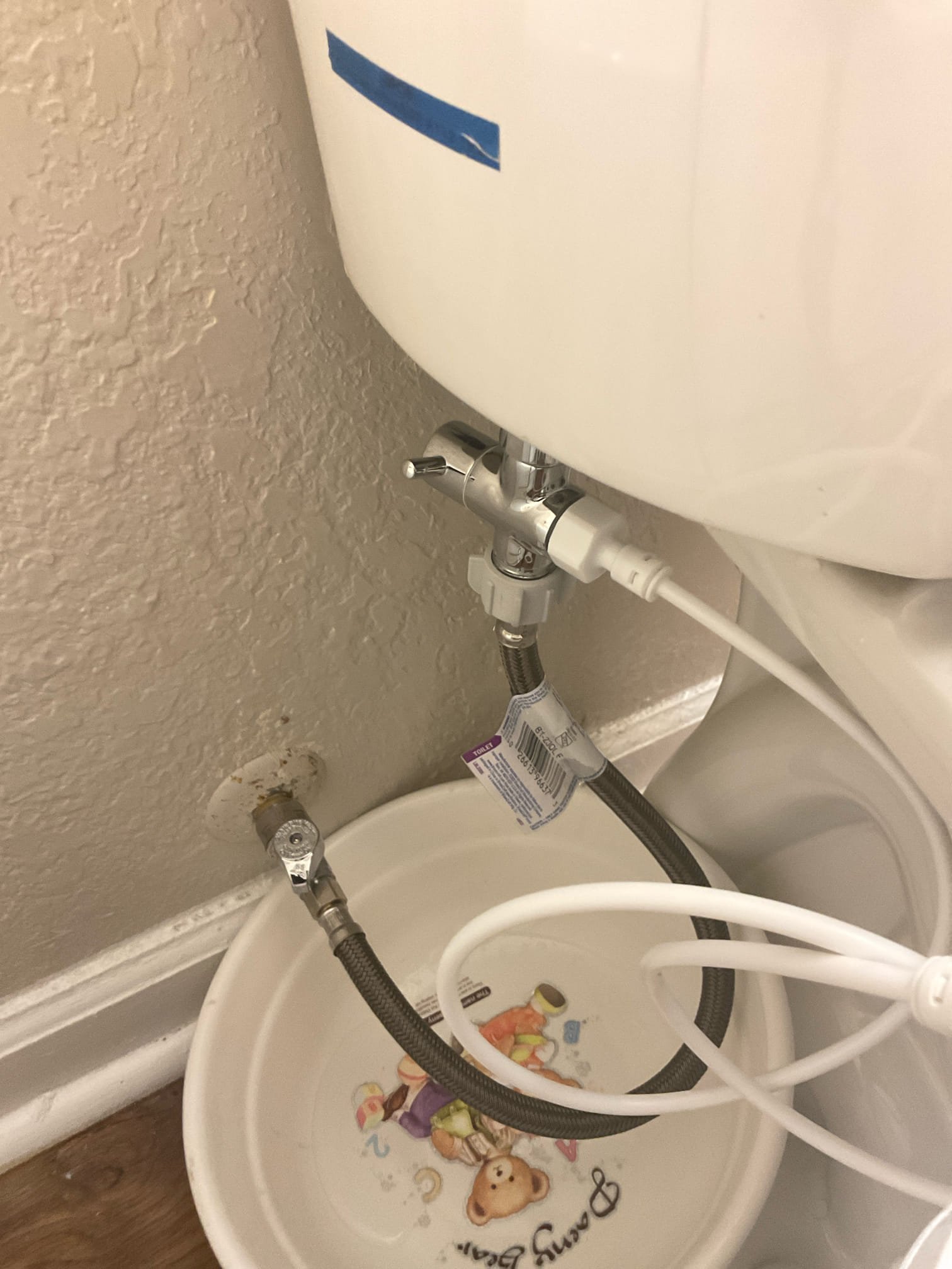Hook up bidet supply line customer supplied 