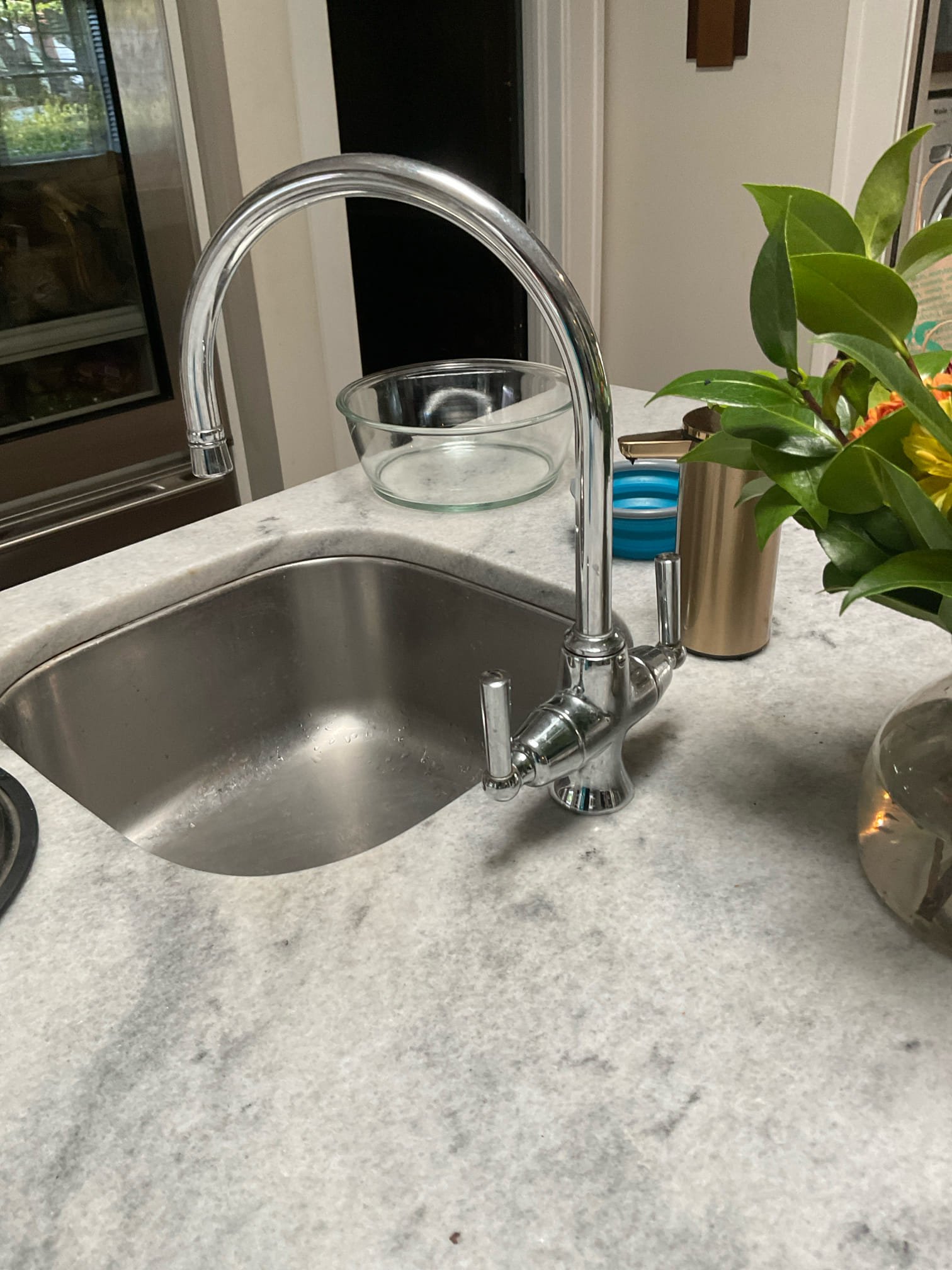 Customer stated that both kitchen faucets were leaking. Recommended customer to have both faucet replaced due to age of faucets. Also recommended customer to pick out his own faucets and give us a call once he has them. Will send estimate to replace kitchen faucets.