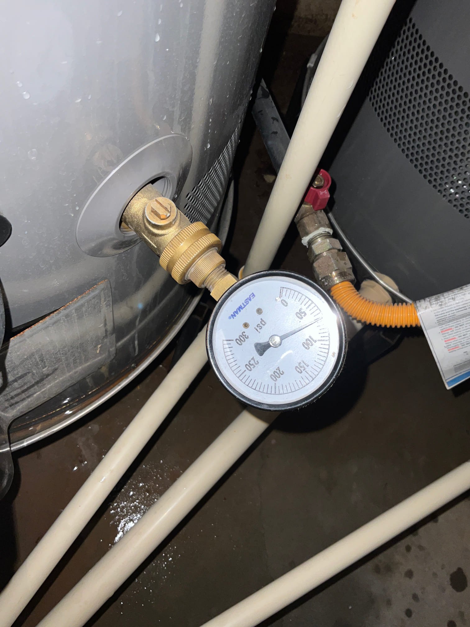 Upon arrival customer stated the water heater was leaking. I found that both the of thermal expansion tanks were busted and leaking. Gave customer estimate to replace both thermal expansion tanks. Customer approved estimate. I took off the old thermal expansion tanks and installed two new ones. Tested system and system is working properly with no issues or leaks. I also informed the customer that the water are from 2016 and that they only last 8-10 years. I left customer estimate to replace both 50 gallon power vent water heaters. Customer stated that she will call us in a week or two to get them done. 