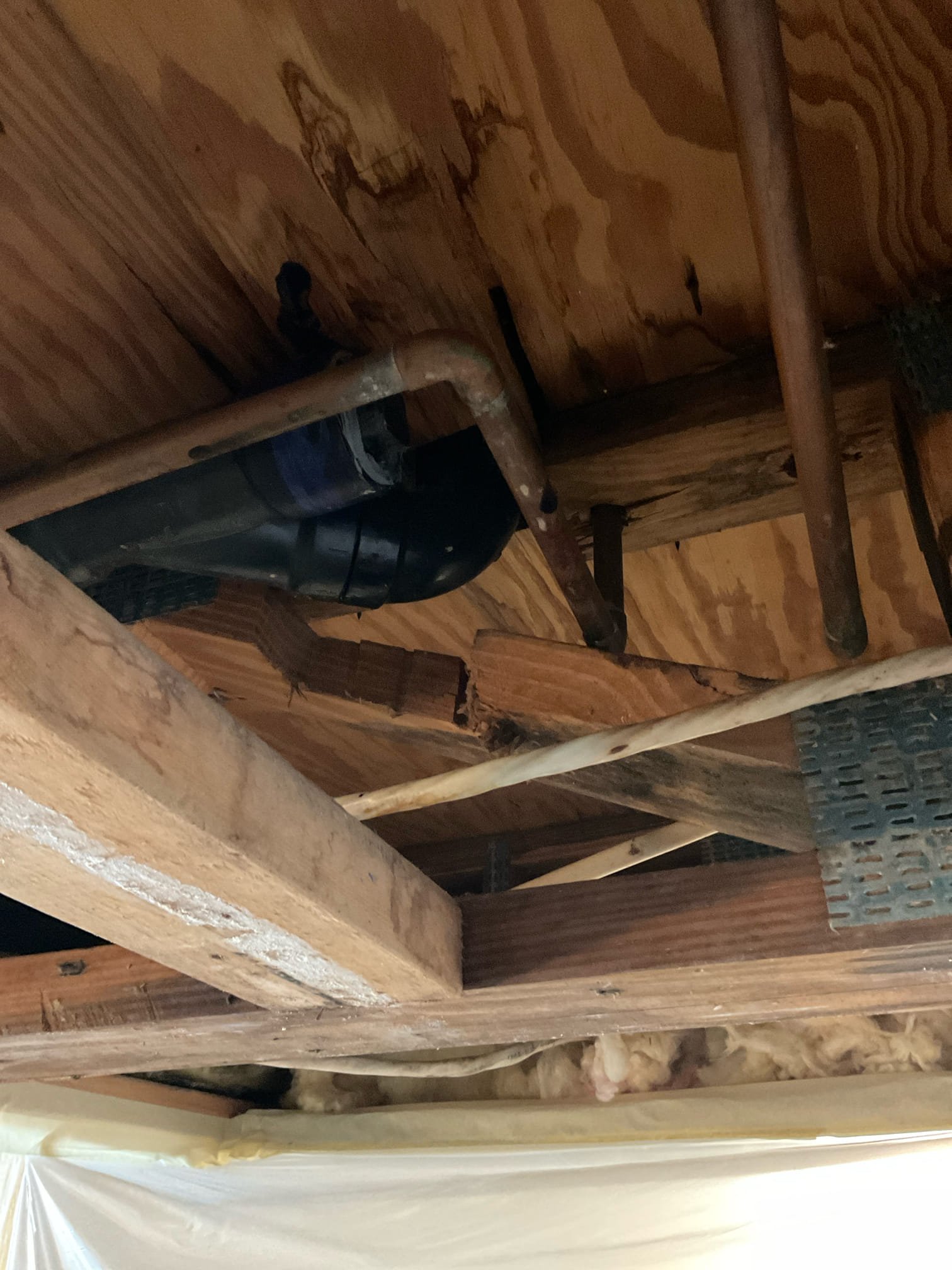 Furnish and install new Prv and in living room cut bigger section in ceiling and repair leaking pipe.