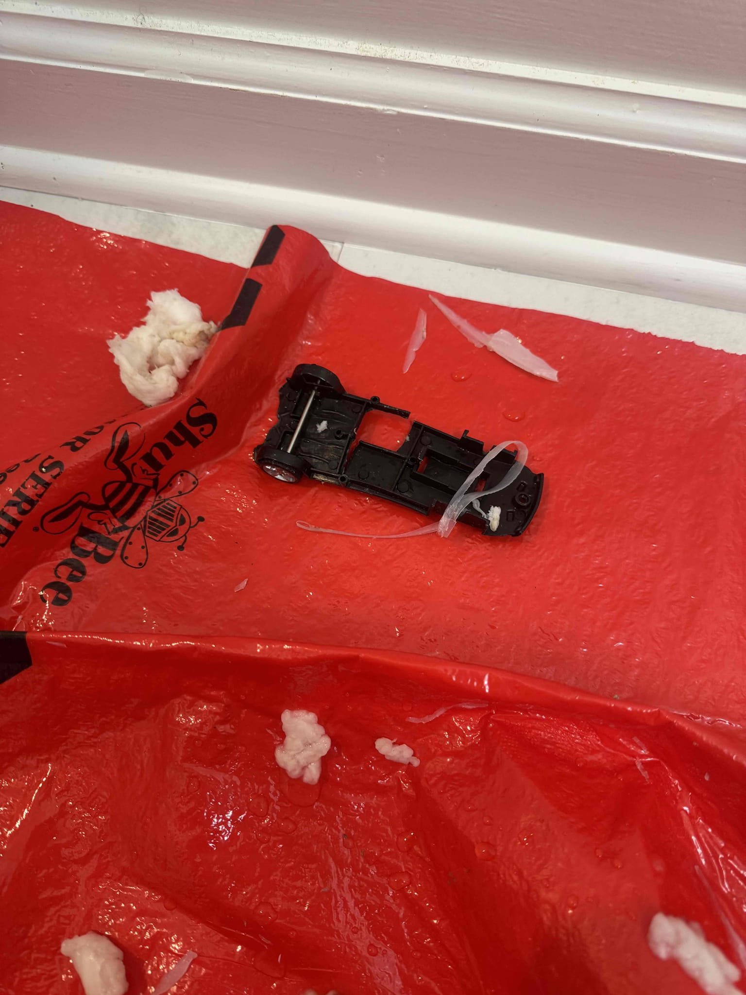 Customer stated that toilet and sons bathroom wasn’t flushing and also that check valve that we replaced in basement was still making loud noise. Gave customer price to clear stoppage and toilet and customer agreed. Pool toilet and used auger to push out toy car from toilet. Reset toilet and tested. Toilet is flushing as it should and no leaks are present at this time. Cleaned up work area. In basement, listen for noise and check valve is not really making a loud bang. Let customer know that if it gets louder we can replace quit check valve.