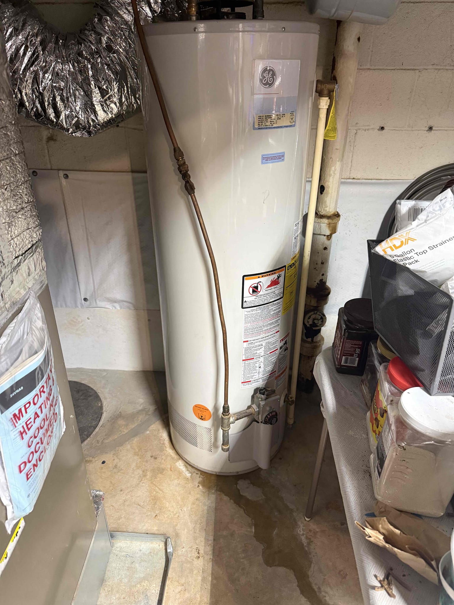 Homeowner states that they need a solution for their GWH that just started leaking very slowly. Upon arrival homeowner greeted on driveway and explained that he noticed water running out underneath the GWH and called us to check and provide solutions. It is leaking and it’s from 2008 so I provided them a few solutions of replacement which homeowners agreed too and i will be back Thursday morning to replace the unit. 