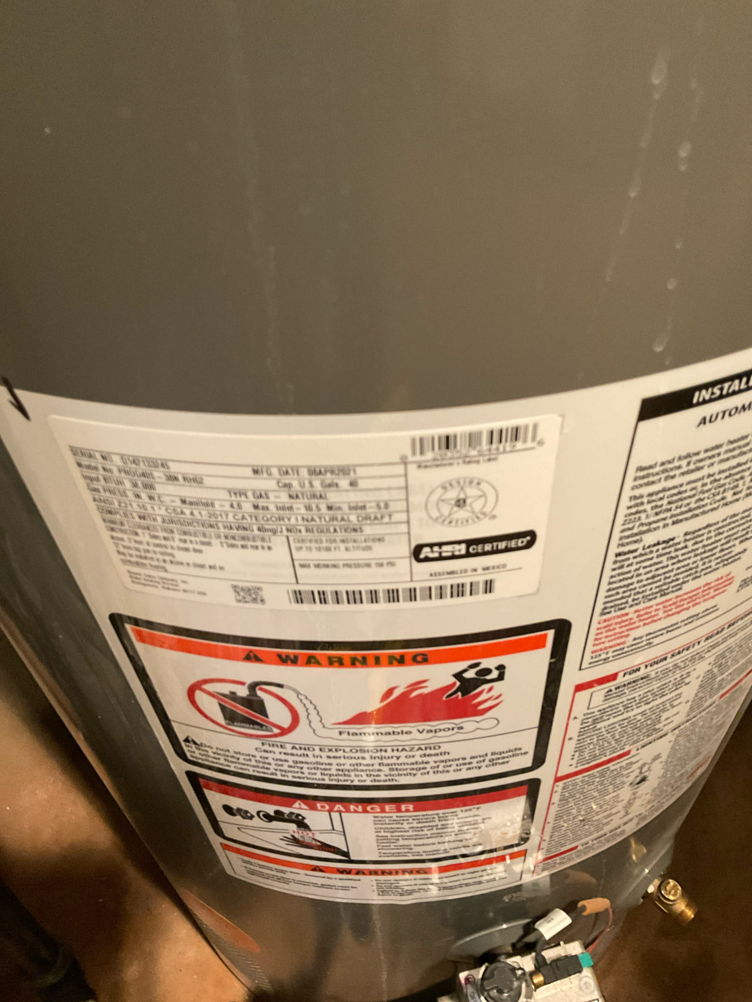 Replace a 40 gallon electric water heater , recirculating pump , 5 gal expansion tank installed 