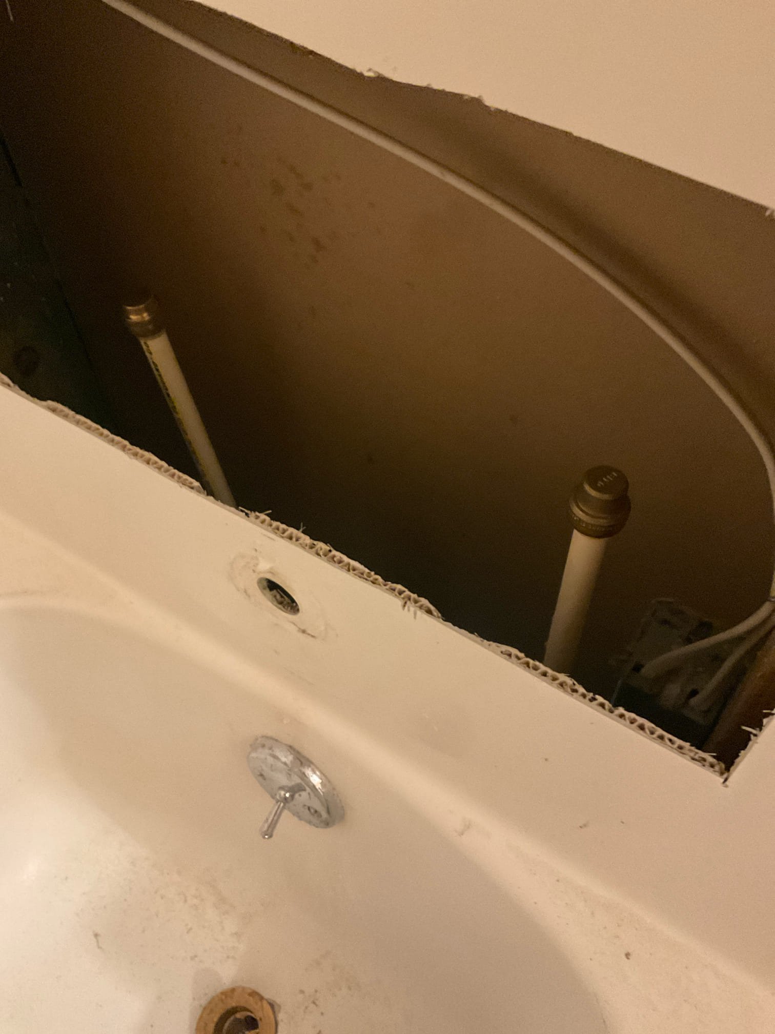 Customer stated that they needed shower valve removed and lines capped off. Gave customer quote and customer approved. Shut water off to home at meter and cut out shower valve. Use shark bite cap and capped off cold and hot cpvc lines for shower. Turn water back on and tested and no leaks were present at this time. Cleaned up work area.

Another other company will be back out later this week to install new tub and new shower valve.