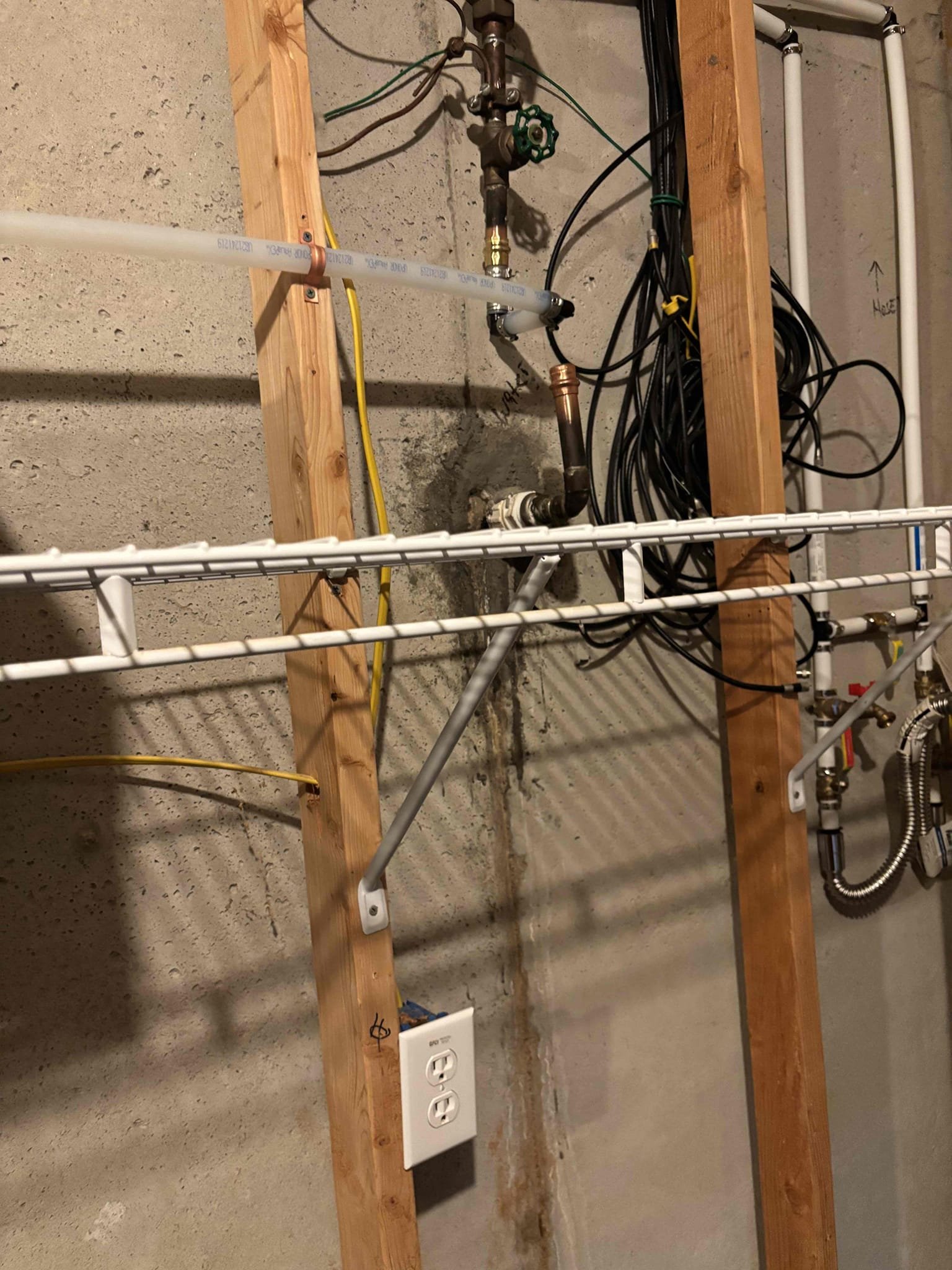 I came today to install a new water service. I started by digging two holes one at the meter and one by the home. I also had to cut part of the drive way. Them I trench both the holes together. I also installed a meter box with a ball valve and stubbed a new line through the basement and hyropluged the hole. After I got the new pipe connected I tested it for leaks then I back filled the holes. Tested system and system is working properly with no leaks or issues. 