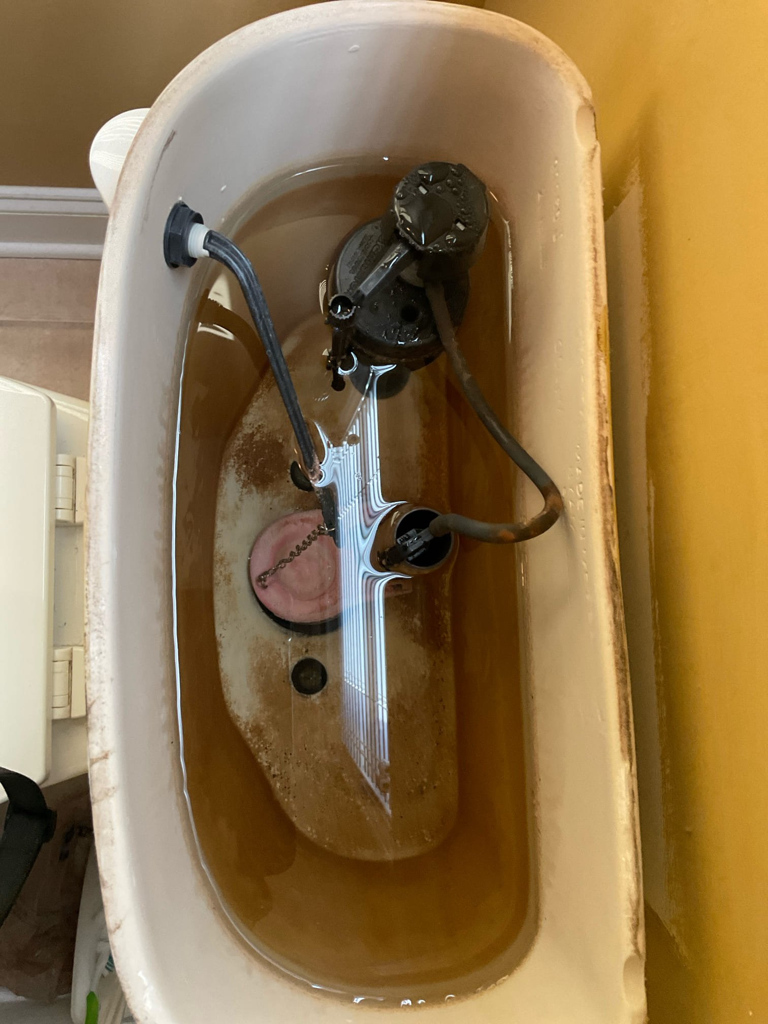 Rebuild two old toilets tank , replace a toilet seat 