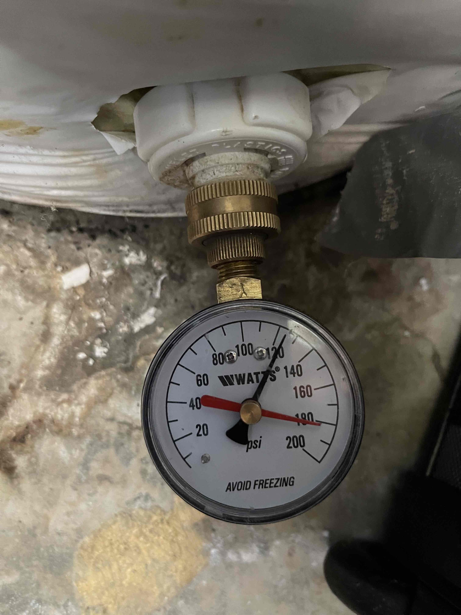 Came out for high water pressure. She was testing at over 120 psi at the water heater. Water heater was from 2007. Left quote to replace water heater/expansion tank. Unable to locate PRV inside the unit. Only 1 curb stop located in front of the the unit. Not enough room to fit a PRV underground before line goes under the slab. Homeowner going to contact the HOA for more info before deciding. Unit next door also testing high on the water pressure. Believe there may be a communal PRV that has failed if each unit does not have its own PRV. 