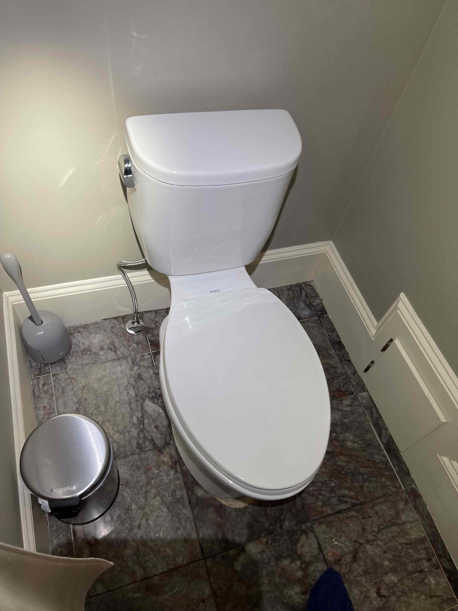 Customer had leak that showed up in the ceiling of the dining room. Upstairs toilet stop valve had slow leak out of the stem when open. Toilet also was over 10 years old and wax ring was dry. Received approval to pull toilet and replace stop valve. Tested to ensure a leak free install. She had another small leak showing up in the ceiling on the other side of the dining room, very decorative trim. They’re going to have someone come remove the trim and open the ceiling to inspect for a leak. No sign of a leak from the plumbing above. Will return to inspect once it’s been opened. 