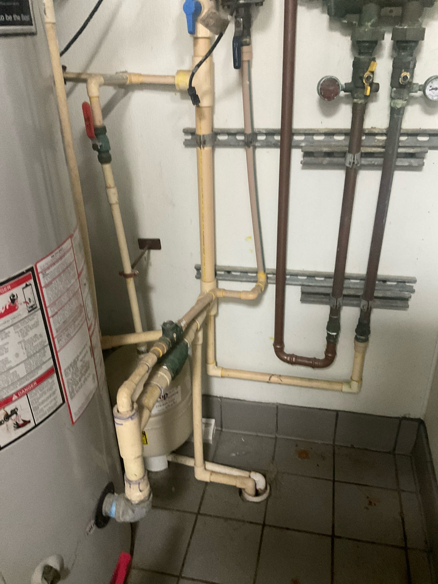 Replaced some CPVC pipe with copper and propress fitting with ball valve , new 1” mixing valve installed for customer restroom 