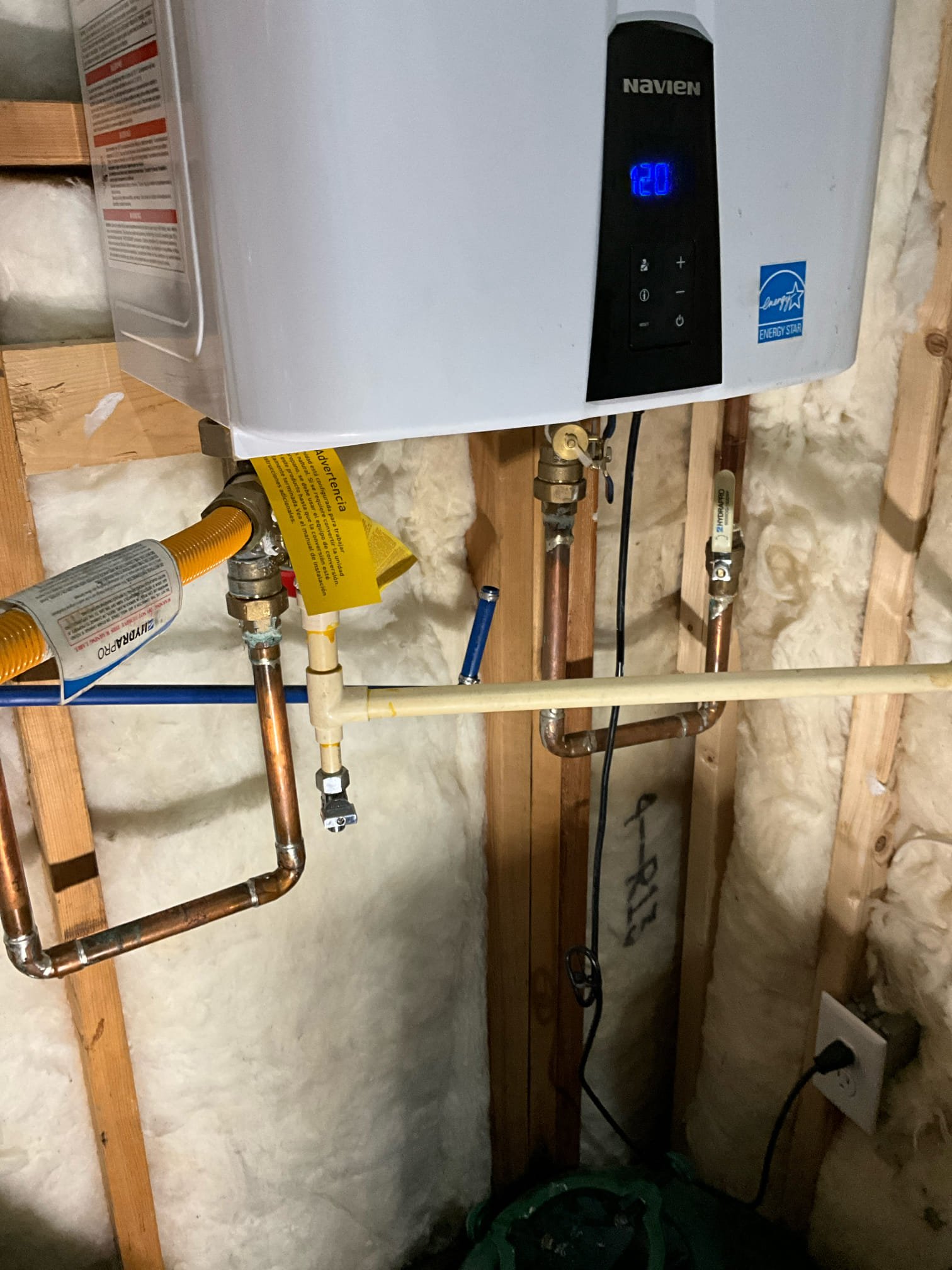 Call for water on basement floor.

Arrived and discussed concern with Ms. Christina. She mentioned noticing a spot on the floor in the basement. She promptly called an hvac company to inspect, as her hvac unit is on the opposite side of the nearest wall. When they were unable to identify source of problem she contacted Chen plumbing.

Upon inspection, the tankless water heater was found to have a burst pipe that resulted in water spilling on to floor, and under unit. Tankless is a Navien, six years old, and no other issues identified. Pressure on home is 50 psi.

Condensation discharge line repiped and installed a ph neutralizer with bypass. New hose spigot installed on front of house.

Tested all work, checked for leaks. Cleaned work site and walked Mr Stern through the work.