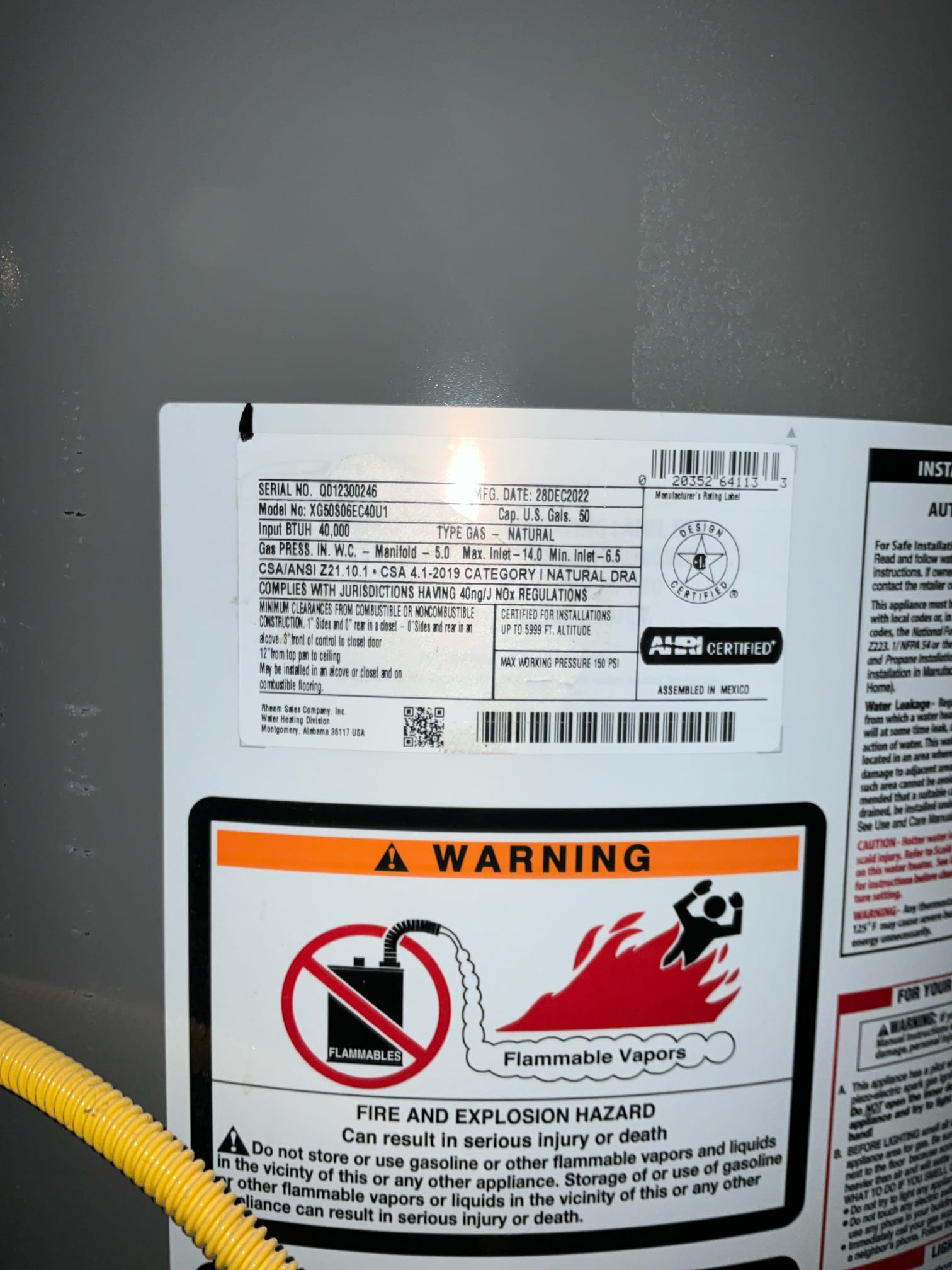 Call for sump pump inspection.

Arrived and discussed concerns with Michael on site. He stated that a sump pump was installed in the basement approximately a year ago, in conjunction with other waterproofing and water diversion efforts. He wants to have the pump and system inspected.

While inspecting the pump, I found rocks and debris in the basin. No check valve is present on the discharge line. The pump functions normally, and does not appear to be damaged or dis functional in any way. The basin is intact, no cracks, with the exception of intentionally drilled holes for water. While performing routine check of water pressure I found the pressure to be ~80psi at 9am. The pressure regulating valve is extremely corroded. Thermal expansion tank bladder was ruptured, and rusty water was discharged at air port. There is also extreme corrosion along copper lines.

I discussed concerns, risks, and solutions with Michael. He has elected to install the Moen Flo automatic leak detection device