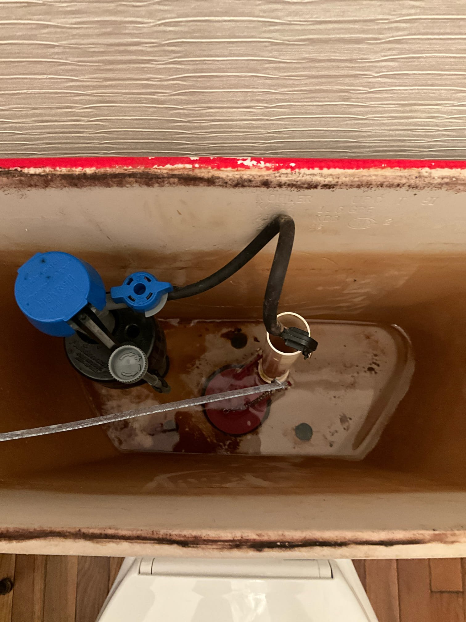 Call for toilet not flushing.

Mr. Harrison states that the toilet is overflowing, and won’t flush. Water was turned off to unit to stop overflow.

Arrived and used plunger on site to clear localized blockage. Removed failed flapper and installed new two inch flapper, adjusting chain to appropriate level. Toilet is an older Kohler 1.6 gallon flush toilet. 

Due to age and condition, toilet should be rebuilt or replaced soon. As other gaskets or components have a risk of failing.

I recommend contacting water service provider to request bill adjustment, as toilet has been silently running for some time.

Service Technician: Shawn