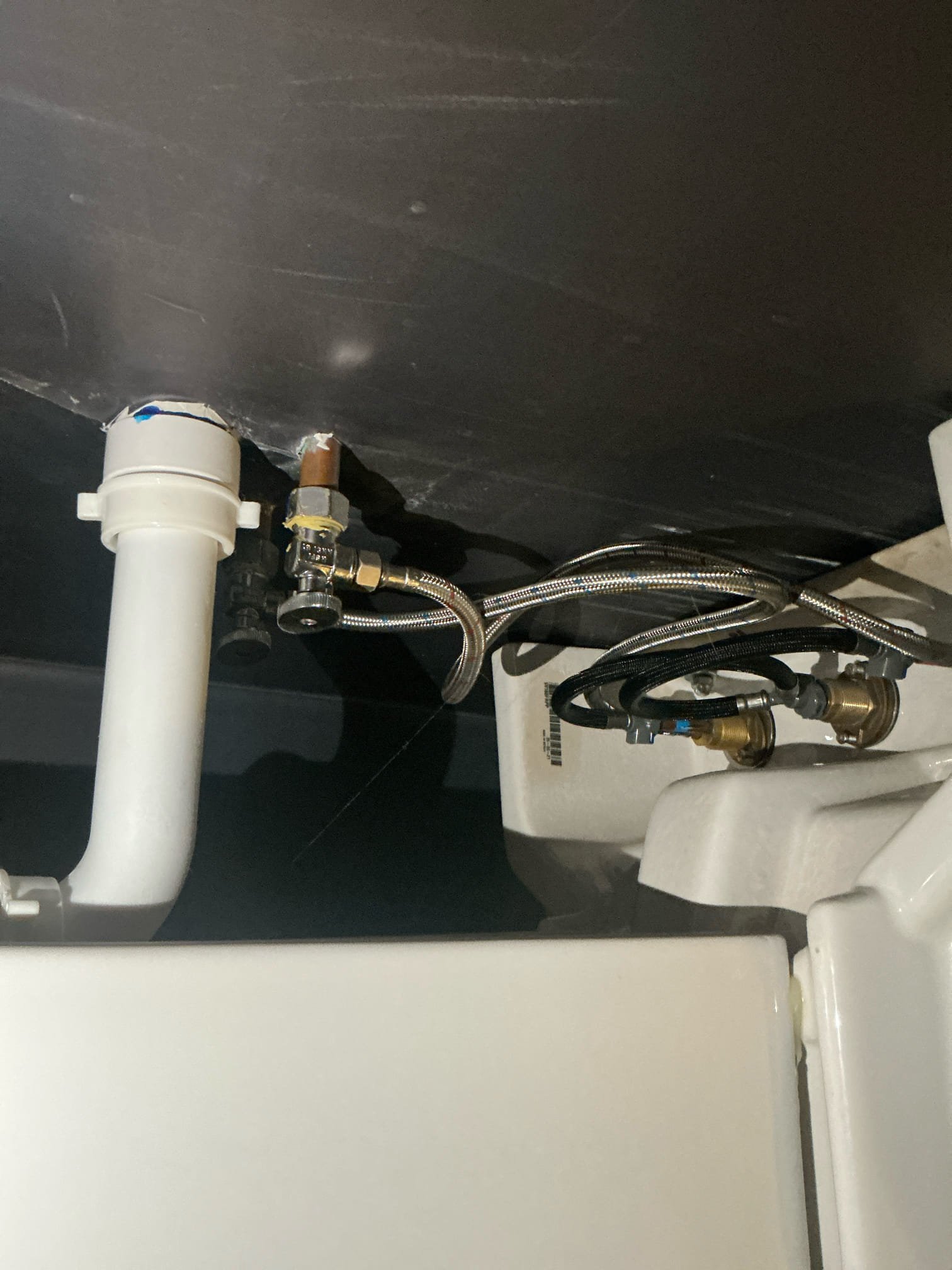 Client called us out to look at replacing main floor powder room widespread lavatory faucet with new customer supplied they already had. Client accepted estimate and we proceeded to uninstall the old widespread faucet and pop up assembly. We had to pull the pedestal bottom out just a tad to get room to work under it. Installed the new customer supplied widespread lavatory faucet, and pop up assembly. After some struggle, finally got the new faucet in An acceptable position where it is sturdy. Installed the pop up assembly and pushed the bottom back in to connect the drain pieces. Tested all connections, no leaks. Once fully back in place, we caulked around the base as it was and between the two pedestal pieces.   
Home water pressure was good at 70 psi. 

 1 yr labor warranty

Invoice includes $50 off coupon. 