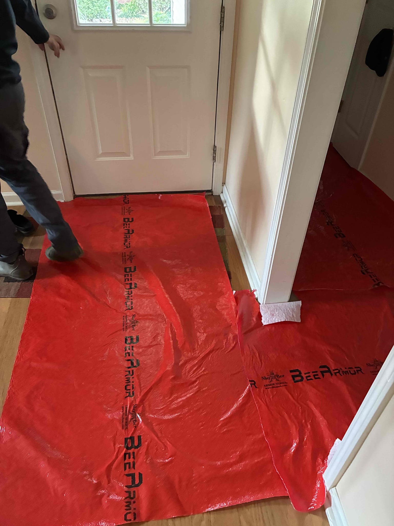 Customer had garbage disposal go back and leak out side of disposal. Suggested to replace disposal to fix issue. Also found heater of 2008. Inside bedroom closet. Recommended to replace due to age and location of heater. After replacement of heater and thermal expansion tank with new bracket, checked for leaks and proper function. Took of trim to get heater installed in closet. Put back trim and recauked trim. Checked with customer for satisfaction of trim replacement. 