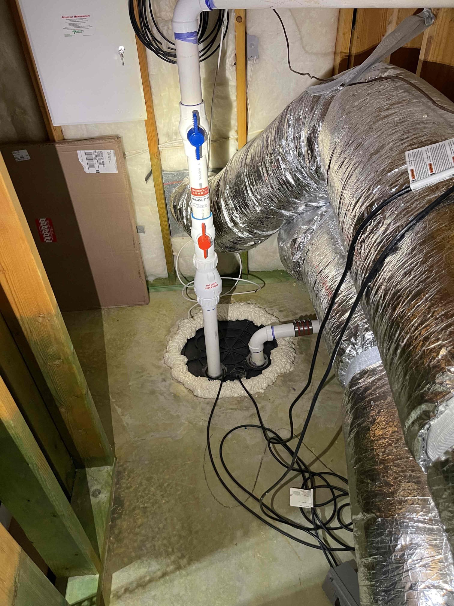 Came out for a sewage ejection pump that was tripping the breaker. Arrived and inspected pump. 2 year old zoeller pump. We reset the breaker and wiggled the wires. Pump kicked in and alarm shut off. Believe the float got stuck and it set the alarm off. The draw of both the pump and alarm was triggering the gfci since they were running so long. Reset everything and ran lots of water to confirm proper function of the sewage ejection pump. Recommend to the homeowner he plug the alarm into a different outlet than the pump. During the diagnostic I found water pressure was at 140 psi. We replaced PRV in the garage. Left quote for two water heaters >10 years in age. 1 in garage, 1 in basement. No further issue at this time. Set new water pressure to 70 psi. 