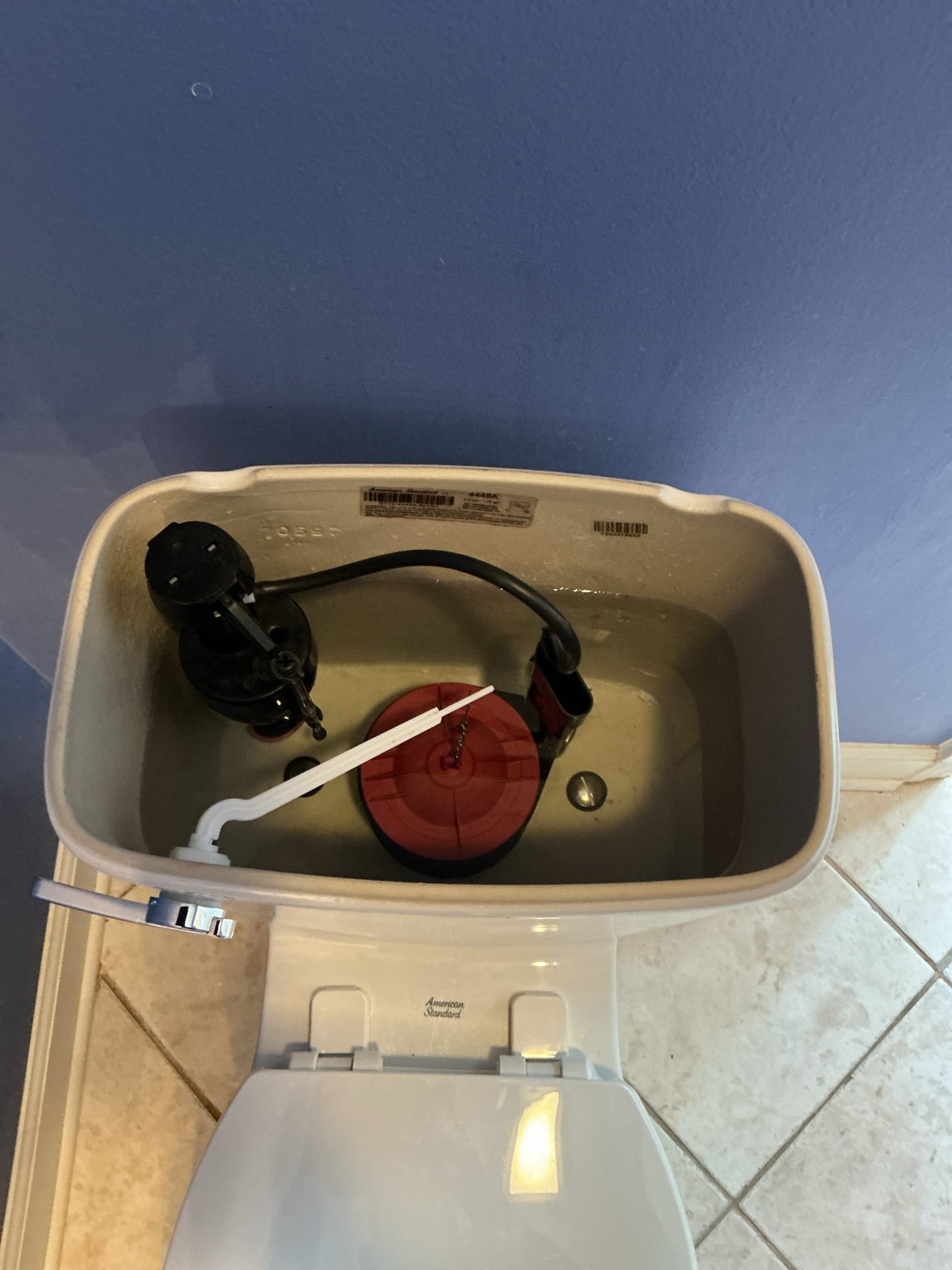 Customer needed CP flush valve replaced due to faulty flush valve in new toilet. Installed part and checked for leaks and proper function. Noted to customer pressure was high. 