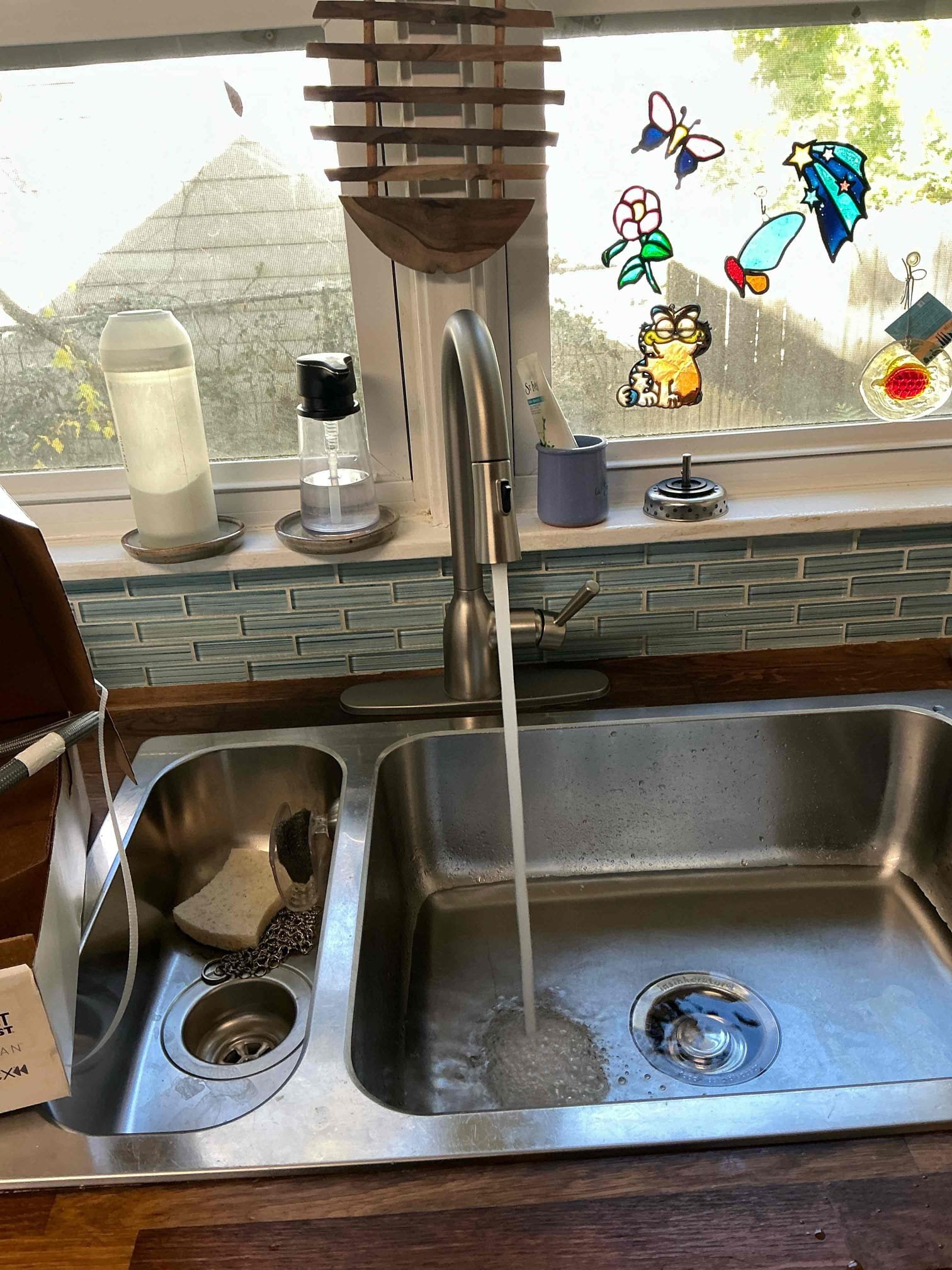 Customer called us out to have kitchen sink provided by them installed gave quote. Customer approved .Installed customer supplied kitchen faucet, tested extensively. Everything was working as intended.