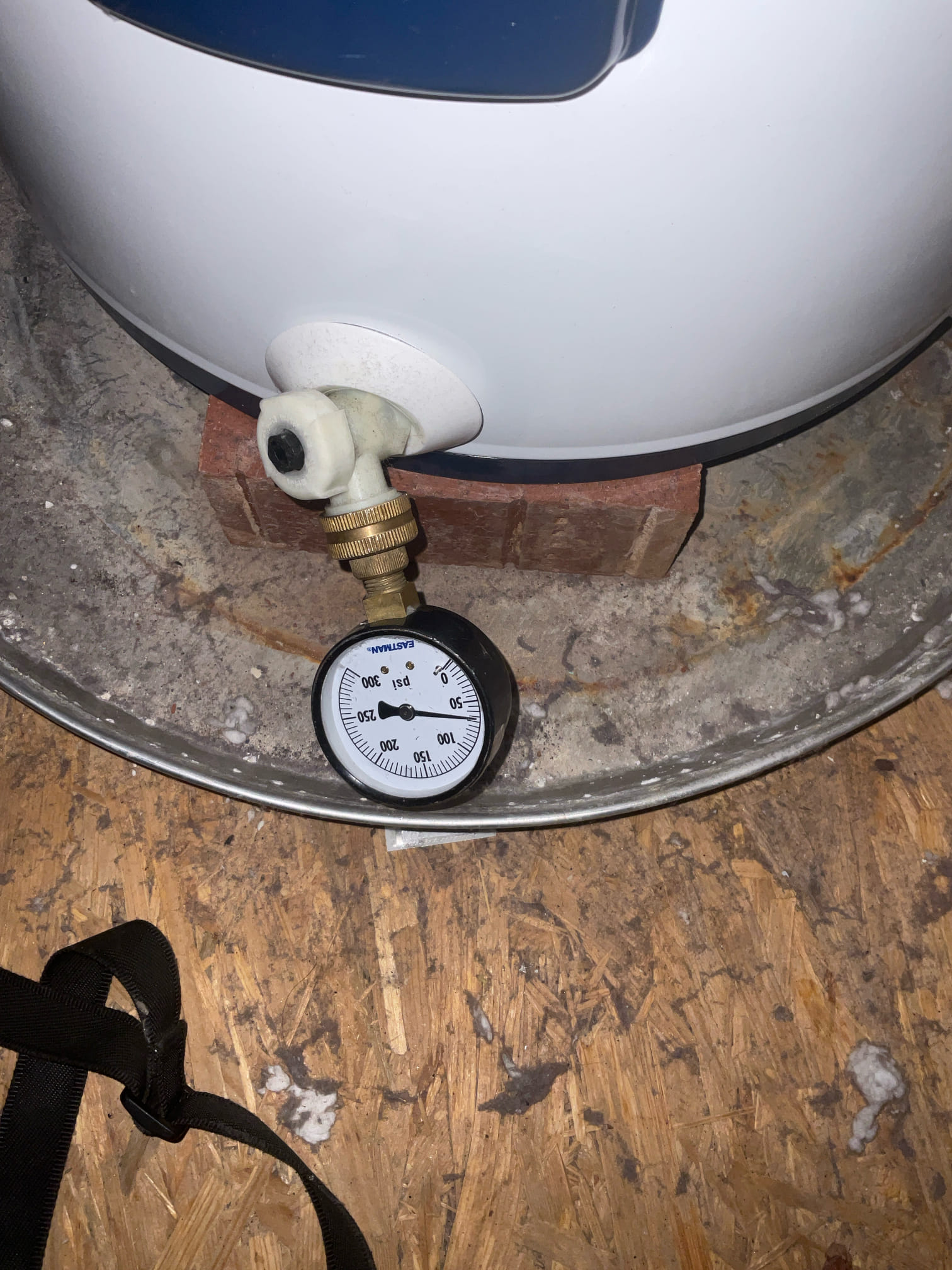 Disconnect cracked meter , hook up straight with 1” copper pipe 
