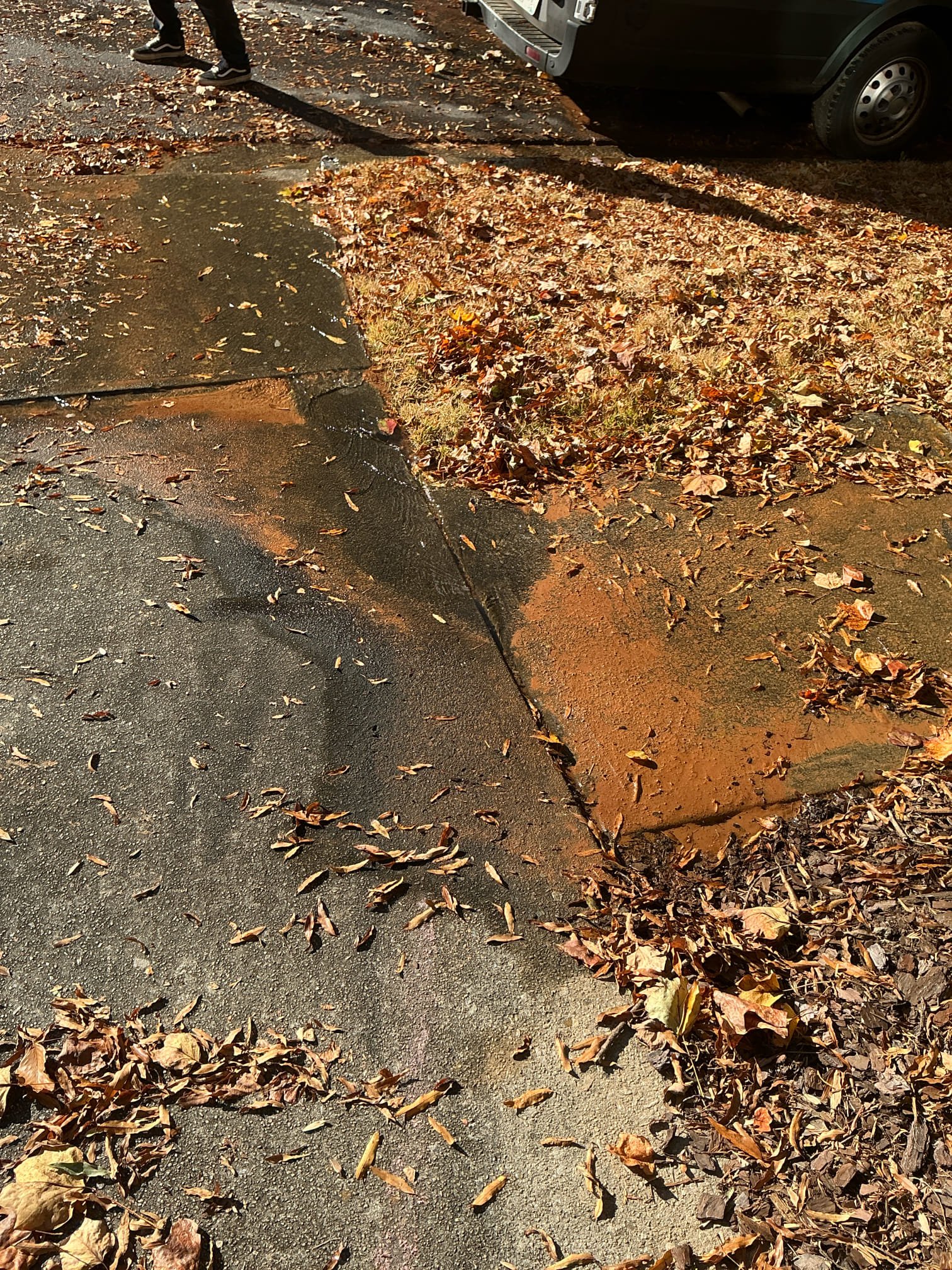 we are called out because water was still running even after the water was turned off when we arrived. We noticed water bubbling up in several spots, which suggested the issue was likely with the counties waterline not the home plumbing. We explained this to the customer and they understood the situation. Could I get water pressure at this time due to bad leak on country side.